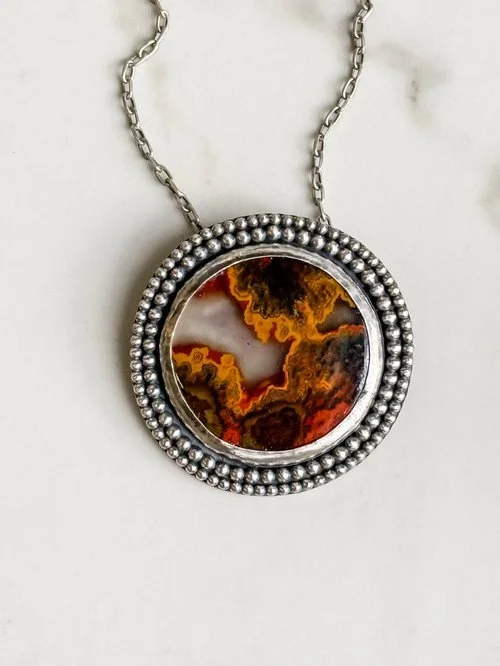 Morccan Seam Agate - Nomads Talisman Necklace 2.JPG