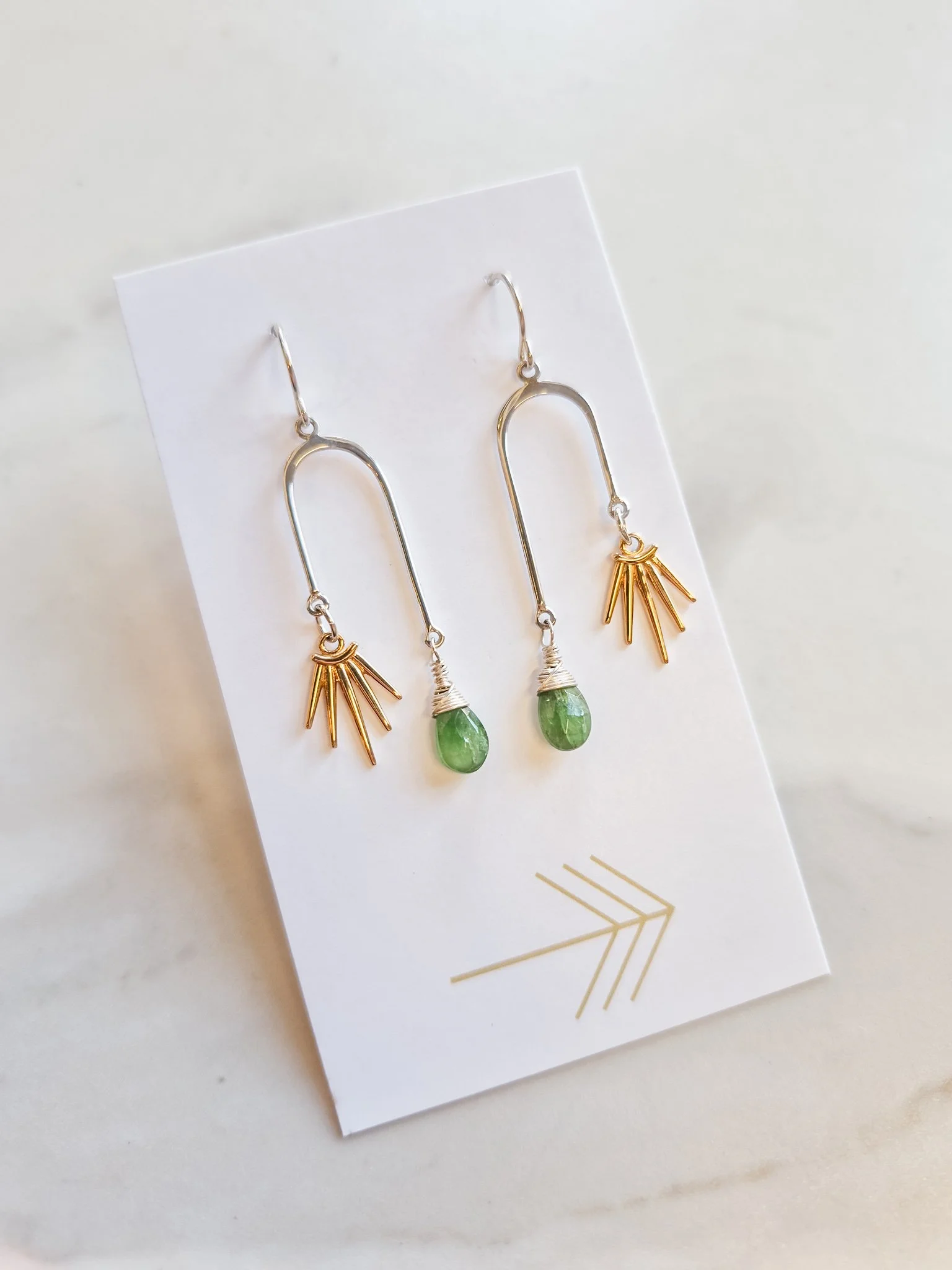 tsavorite-gemstone-asymmetrical-arch-sunburst-bronze-silver-earrings-1.jpg