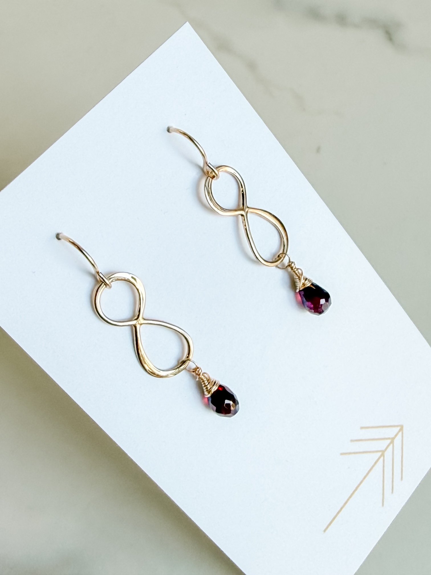 Bronze Infinity Gemstone Earrings