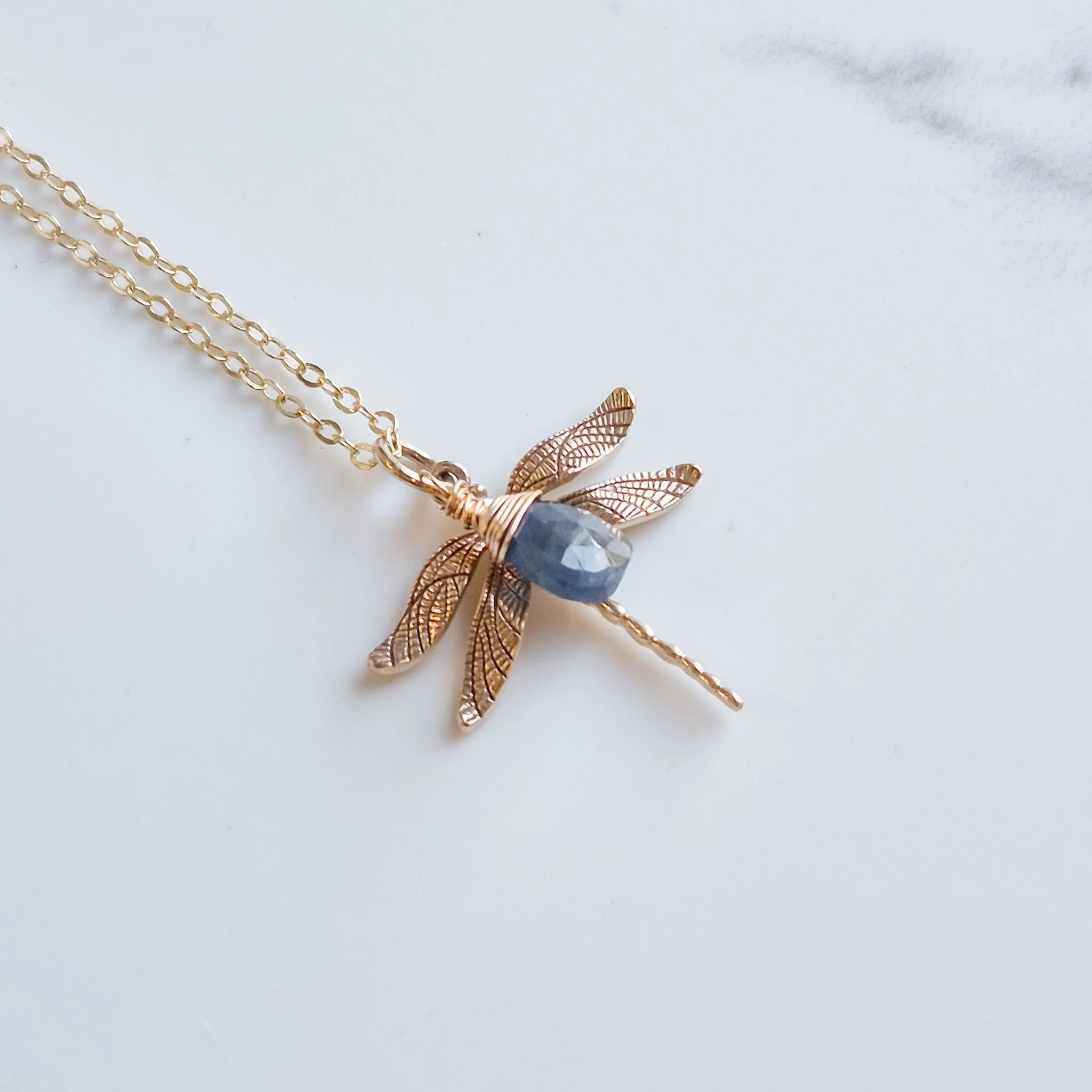Dragonfly Charm Necklace (Bronze)