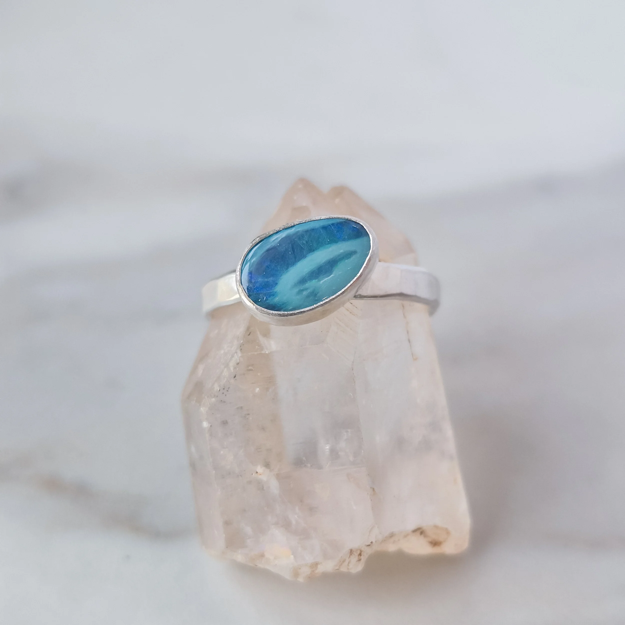 Halo Australian Opal Ring