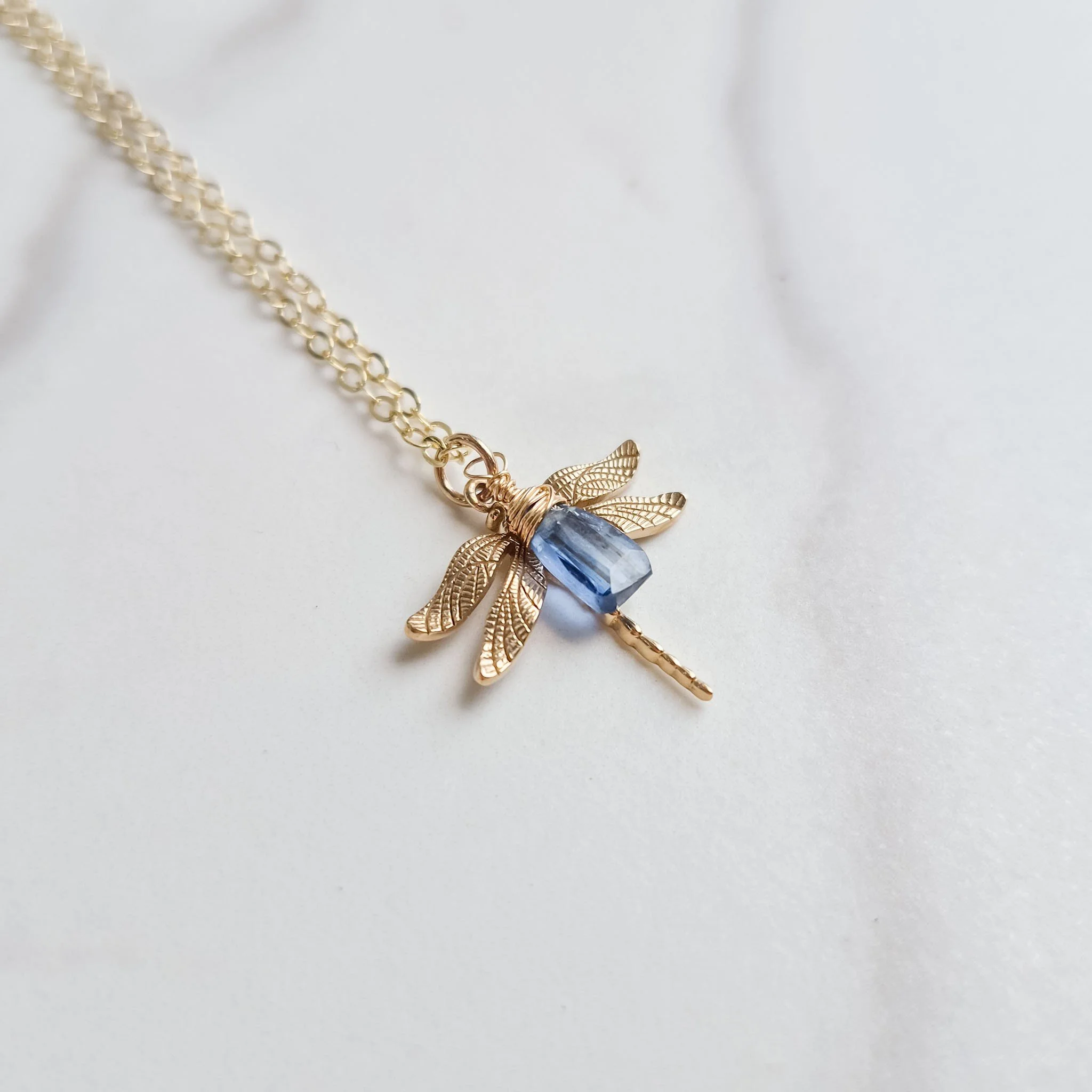 Dragonfly Charm Necklace (Bronze)