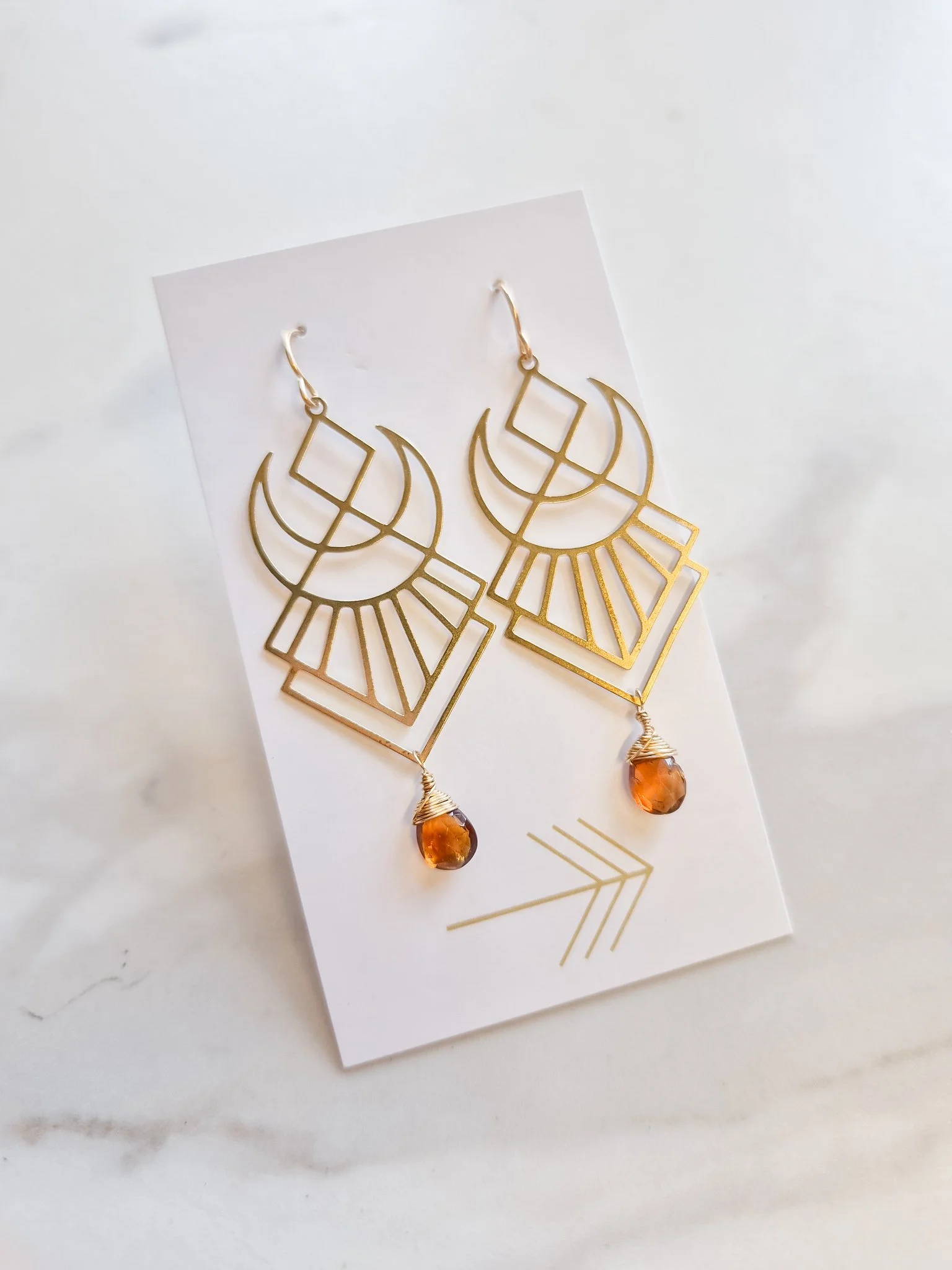 Deco Moonbeam and Diamonds Earrings