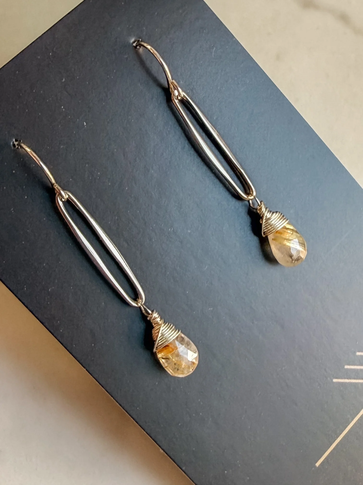 Small Elongated Oval Earrings