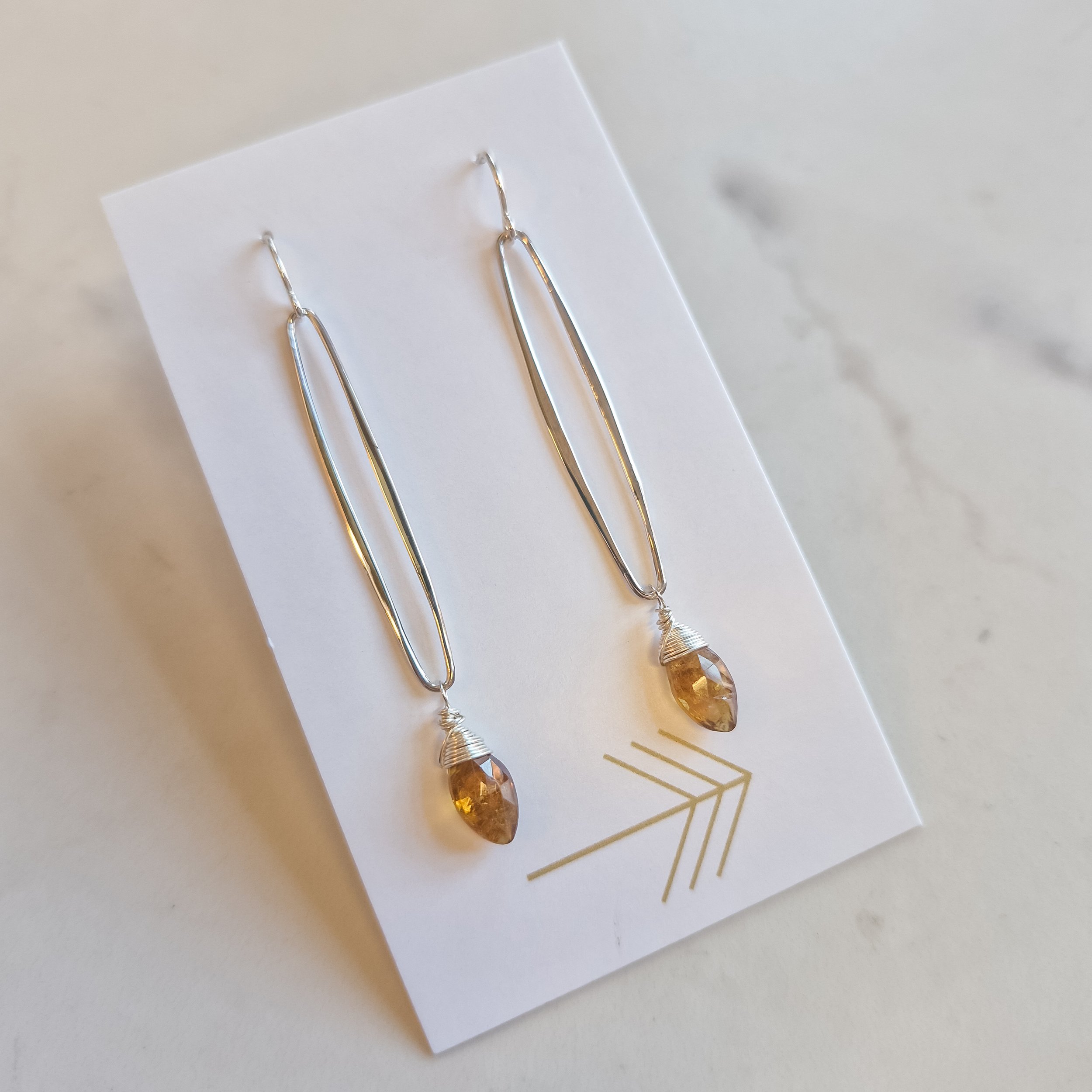 Large Elongated Oval Earrings