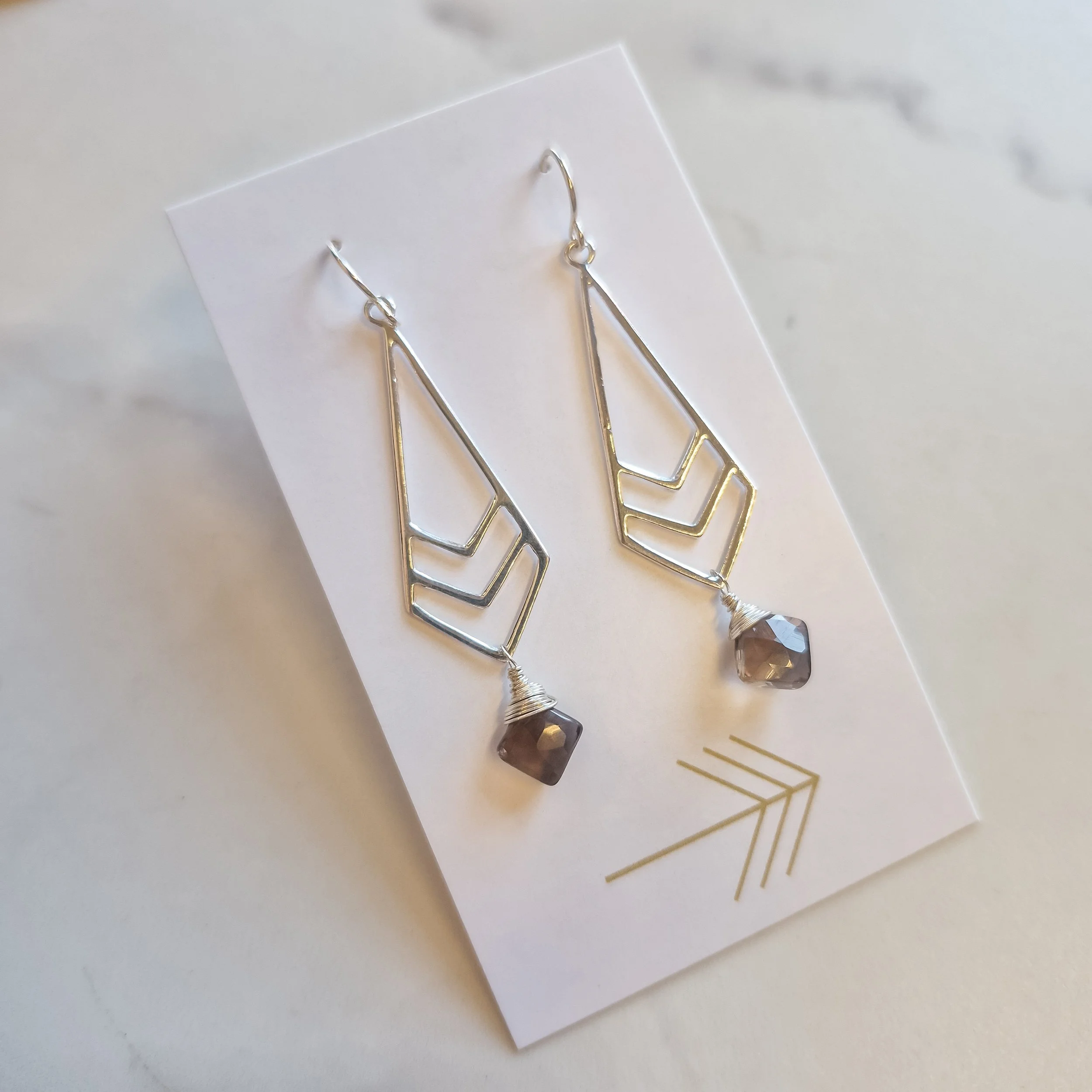 Geometric Kite Gemstone Earrings