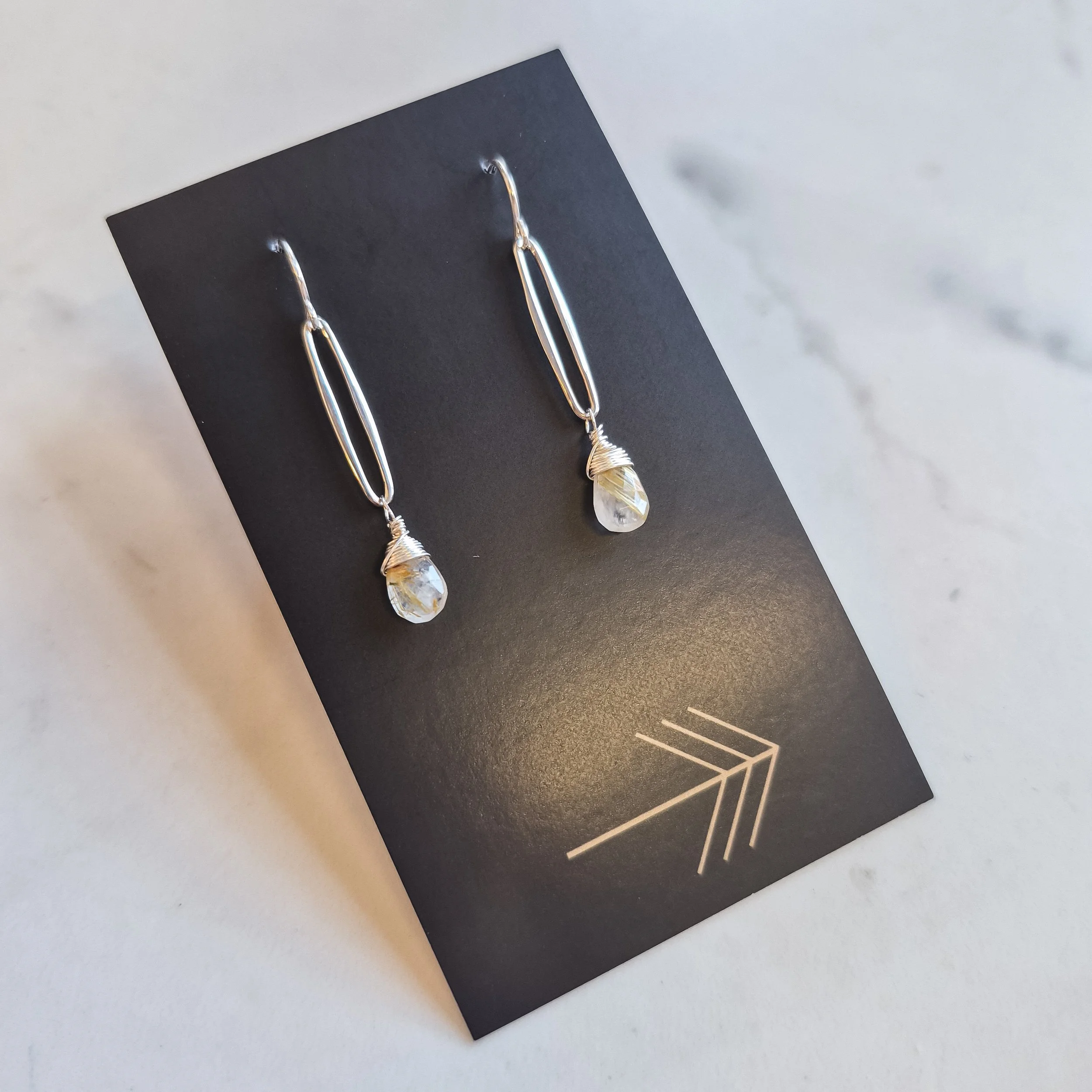 Small Elongated Oval Earrings