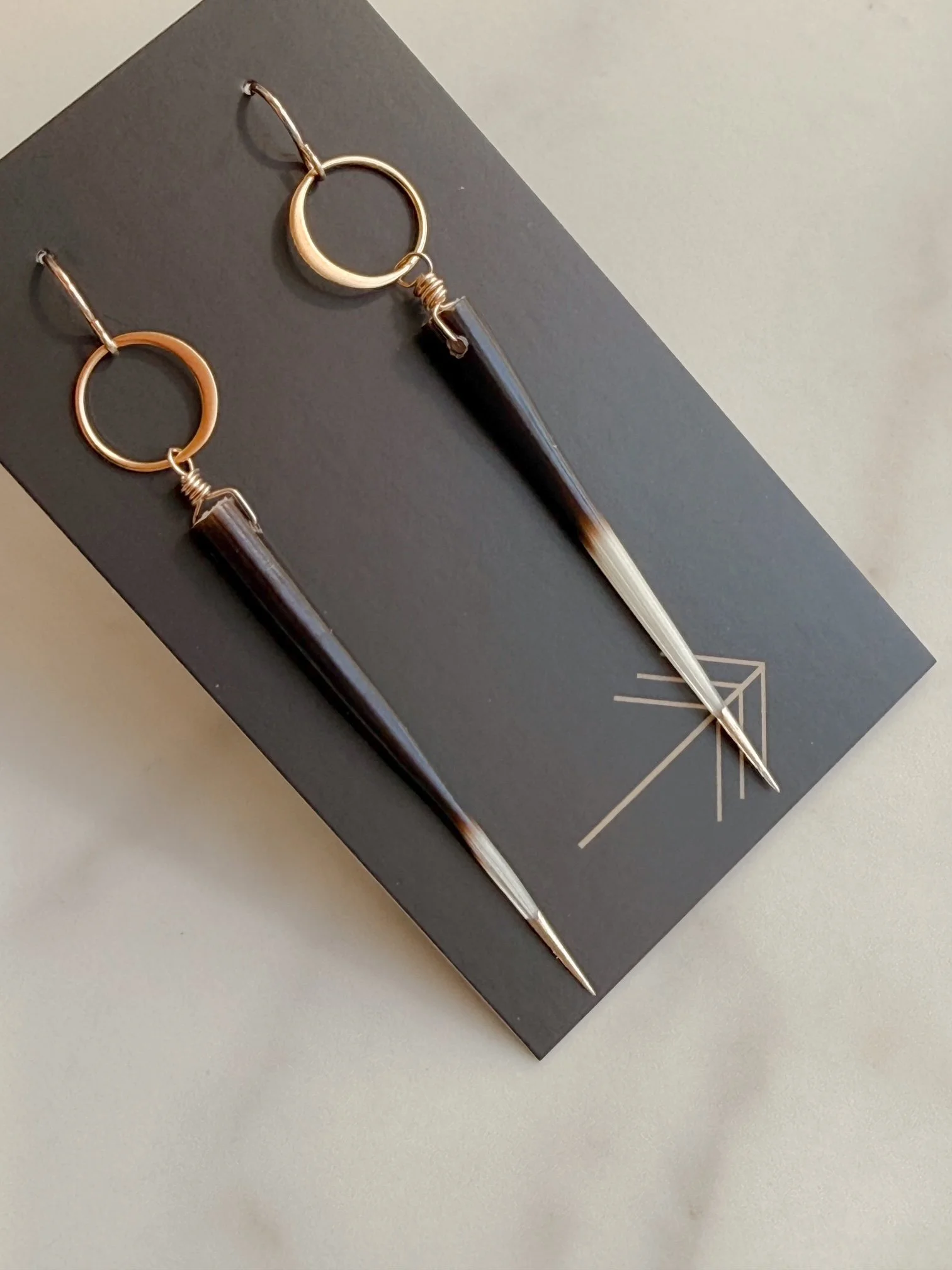 Porcupine Quill Hoop Earrings (Small)