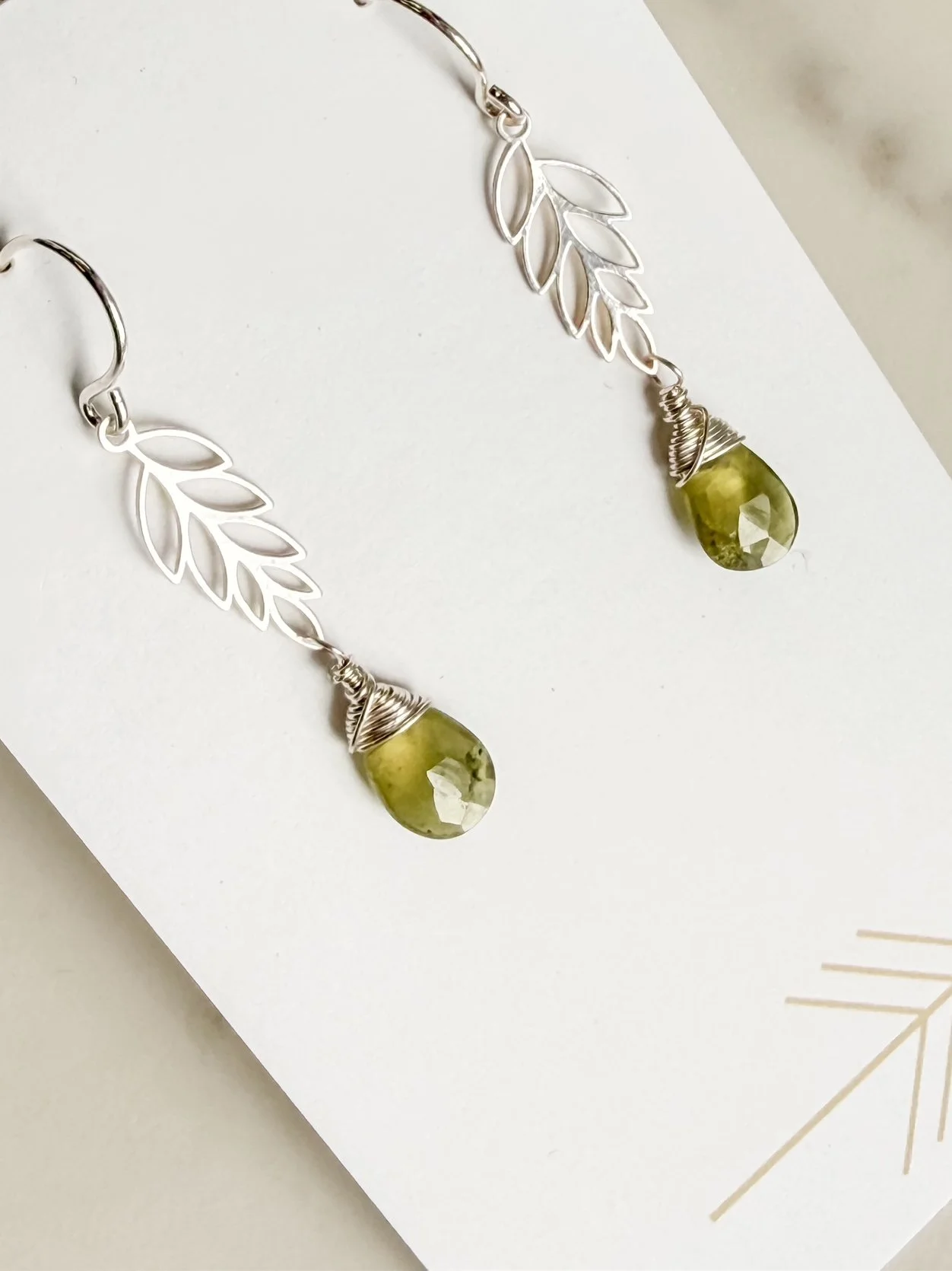 Leafy Gemstone Earrings