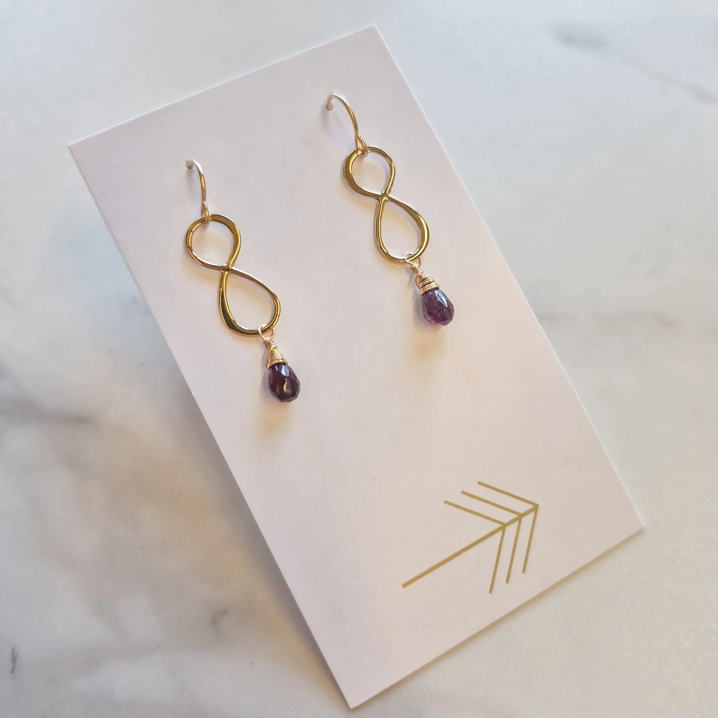 Bronze Infinity Gemstone Earrings