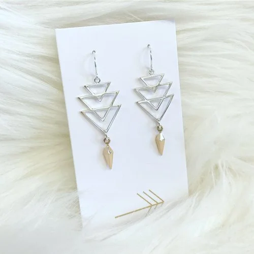 Triple Triangle Dagger Earrings
