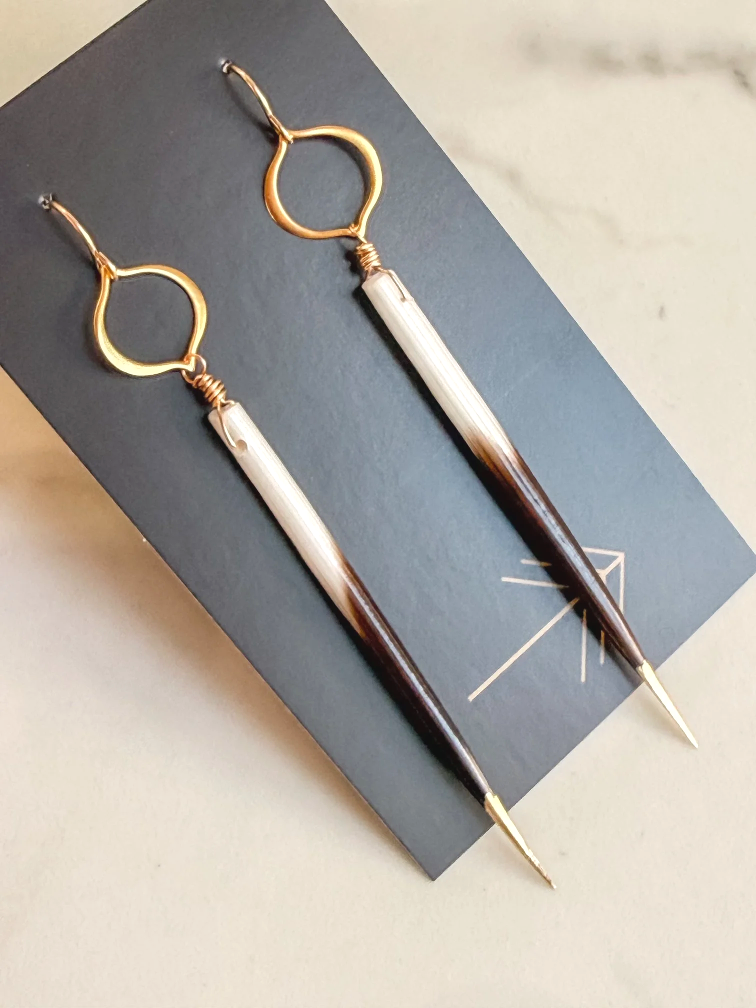 Porcupine Quill Arabesque Earrings (Small)