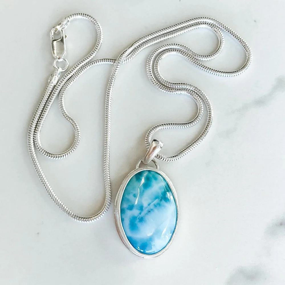 snells window - larimar and silver necklace