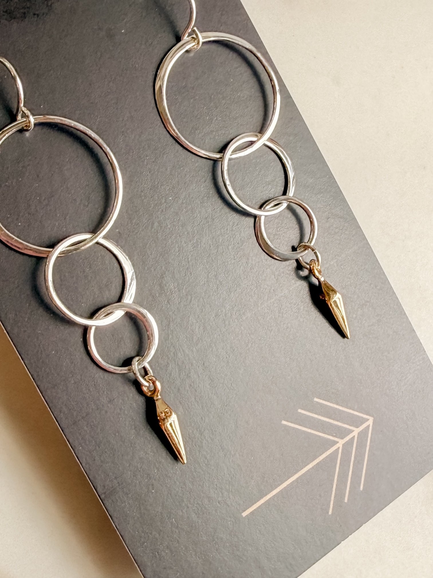 Triple Hoop Dagger Earrings