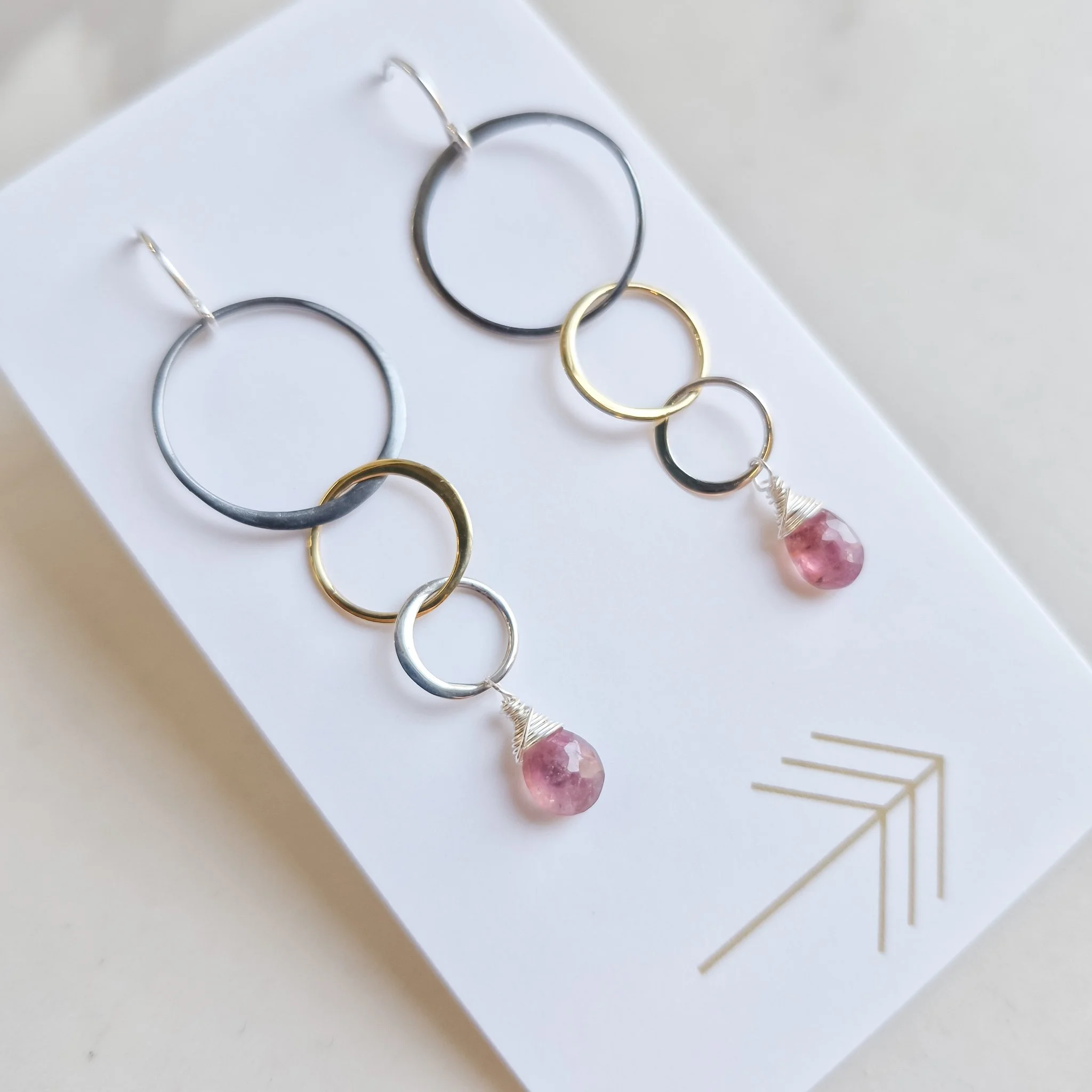 pink-tourmaline-gemstone-triple-hoop-mixed-metal-earrings-2.jpg