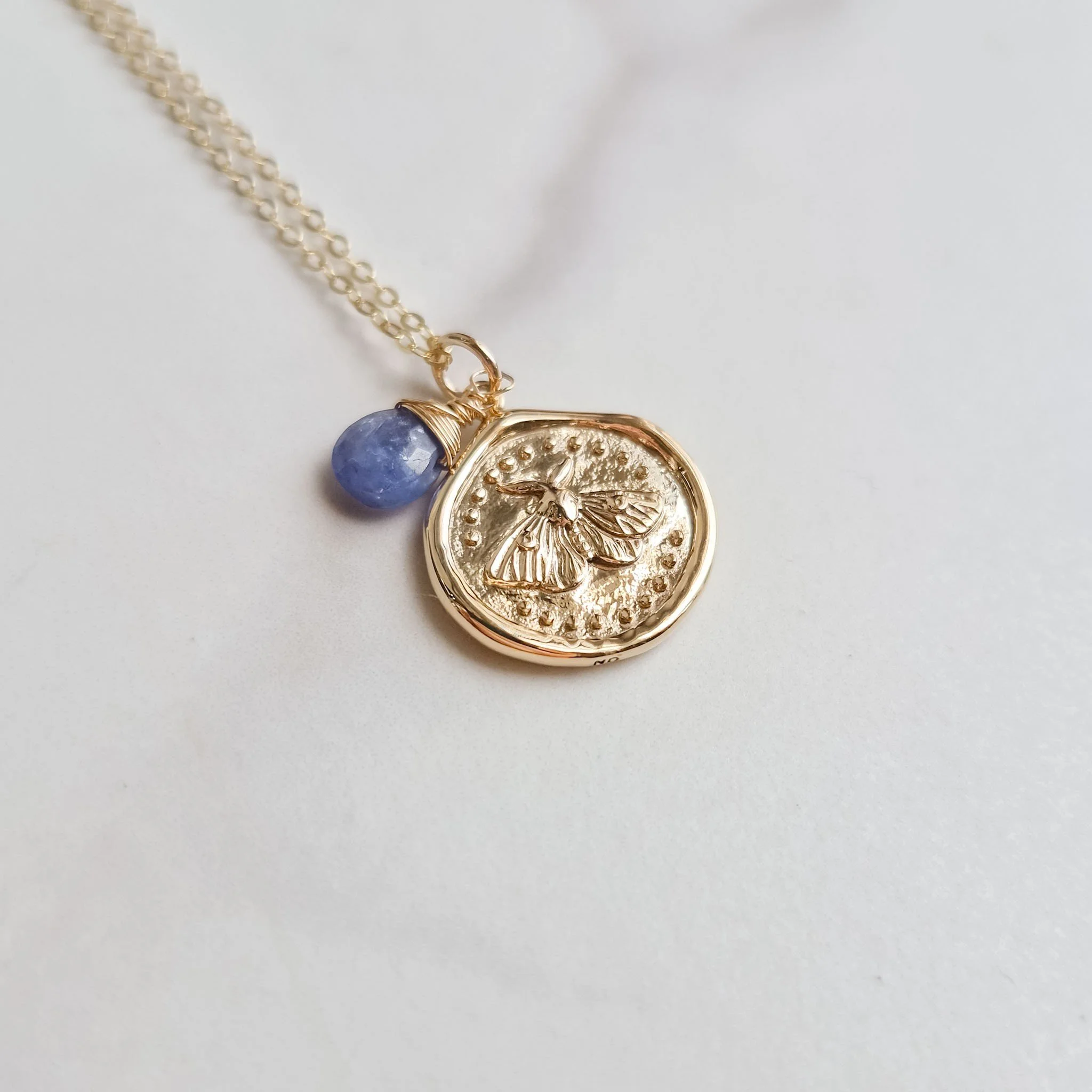 Moth Wax Seal Pendant Necklace (Bronze)