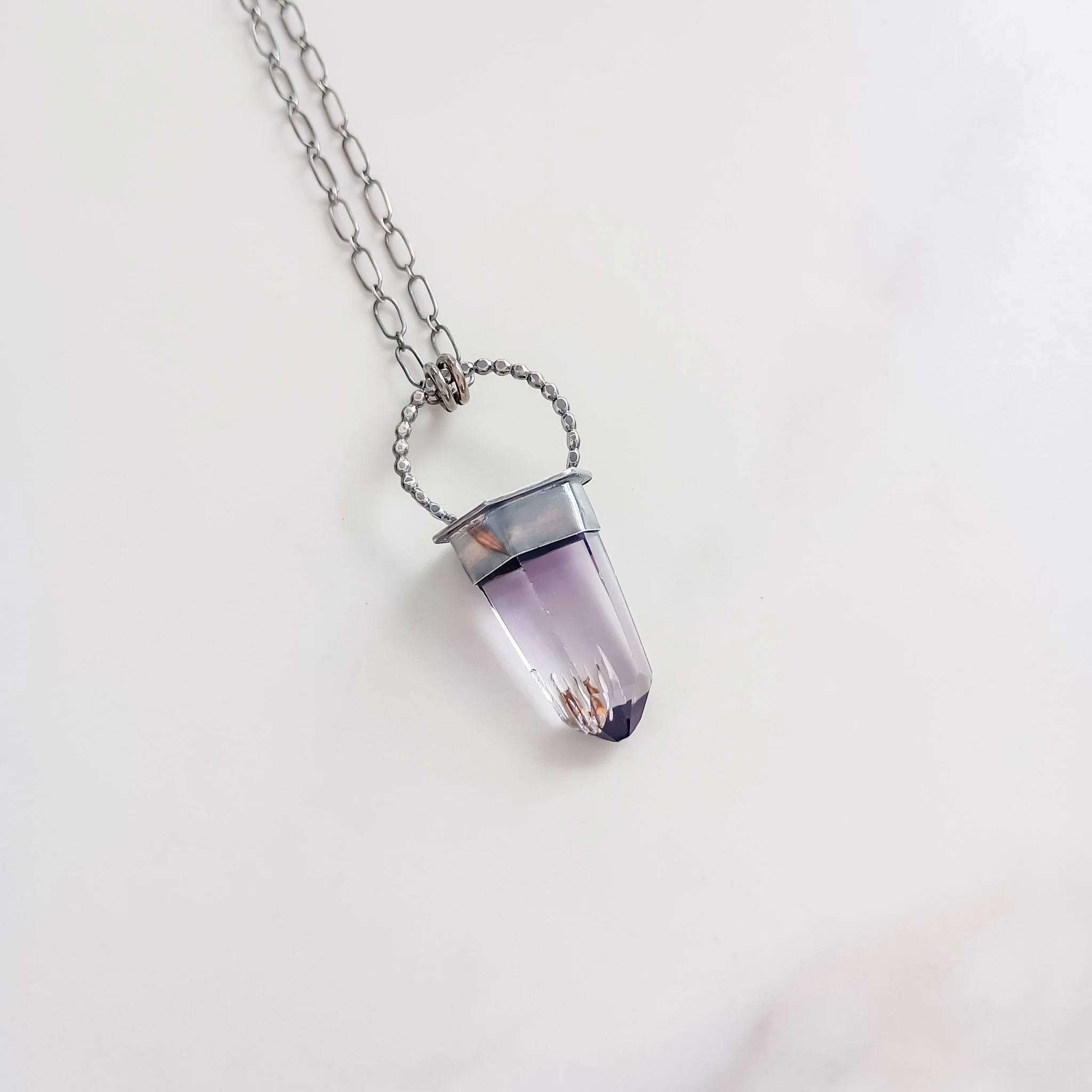 Amethyst Phantom Point Necklace (Short)