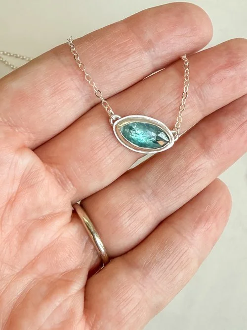 Kyanite-marquis-necklace-silver-blue-2-hand.JPG