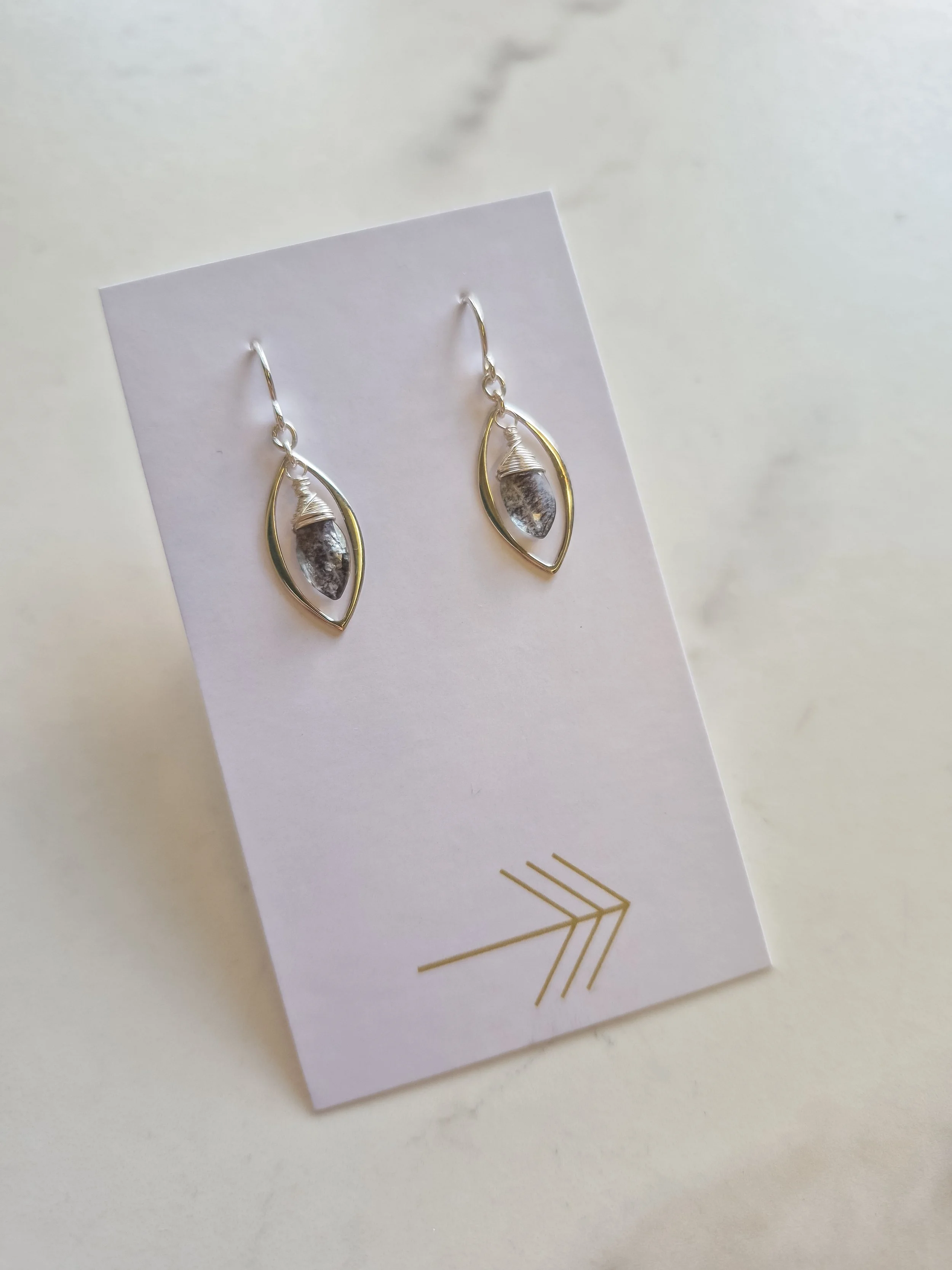 Silver Marquis Gemstone Earring (Small)