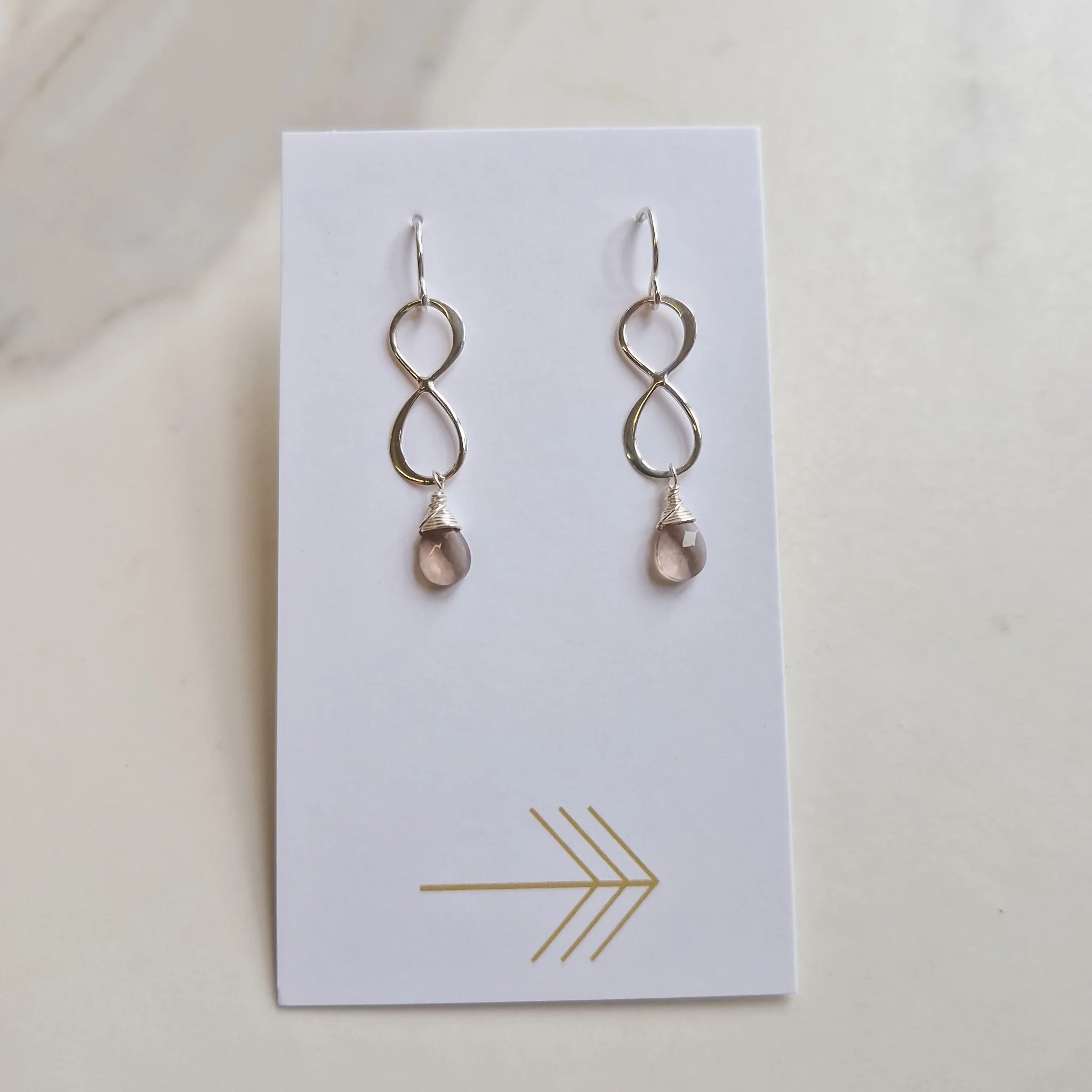Silver Infinity Gemstone Earrings