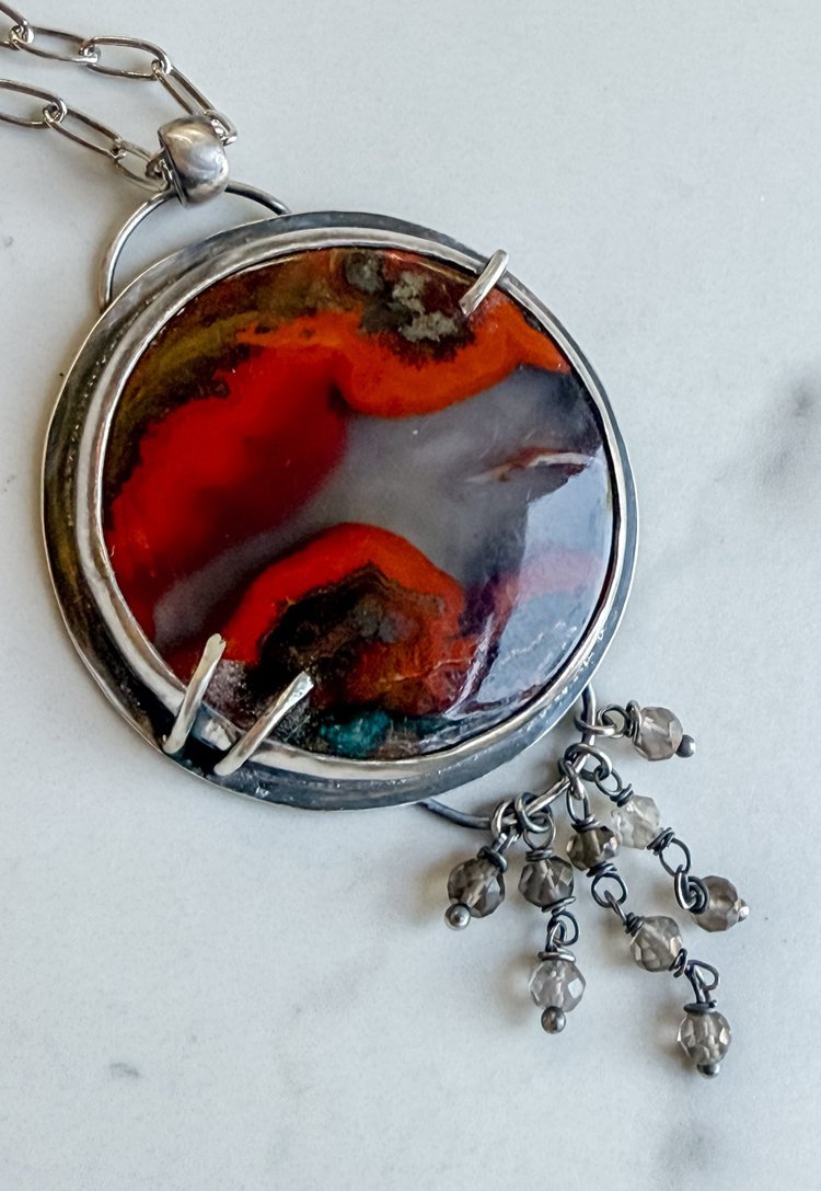 Moroccan Seam Agate - Desert Threads Necklace 2.JPG