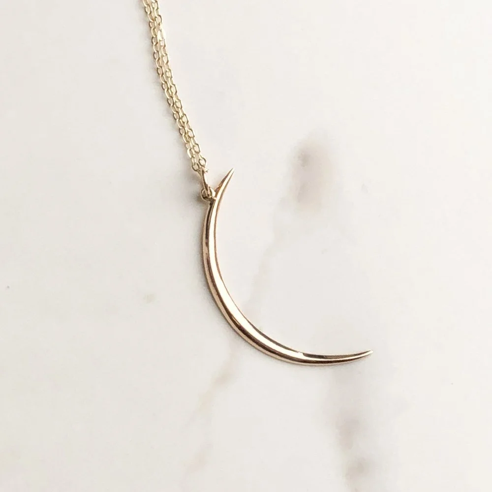 Bronze Crescent Moon Necklace (Large)