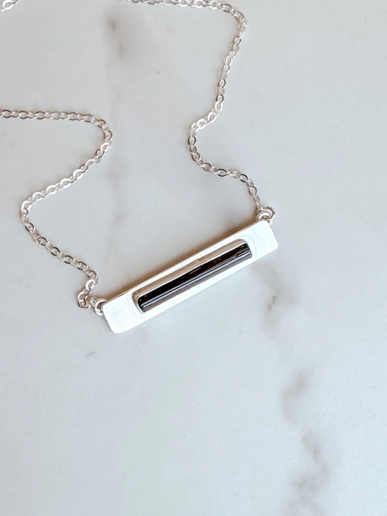 Green Tourmaline Bar Necklace