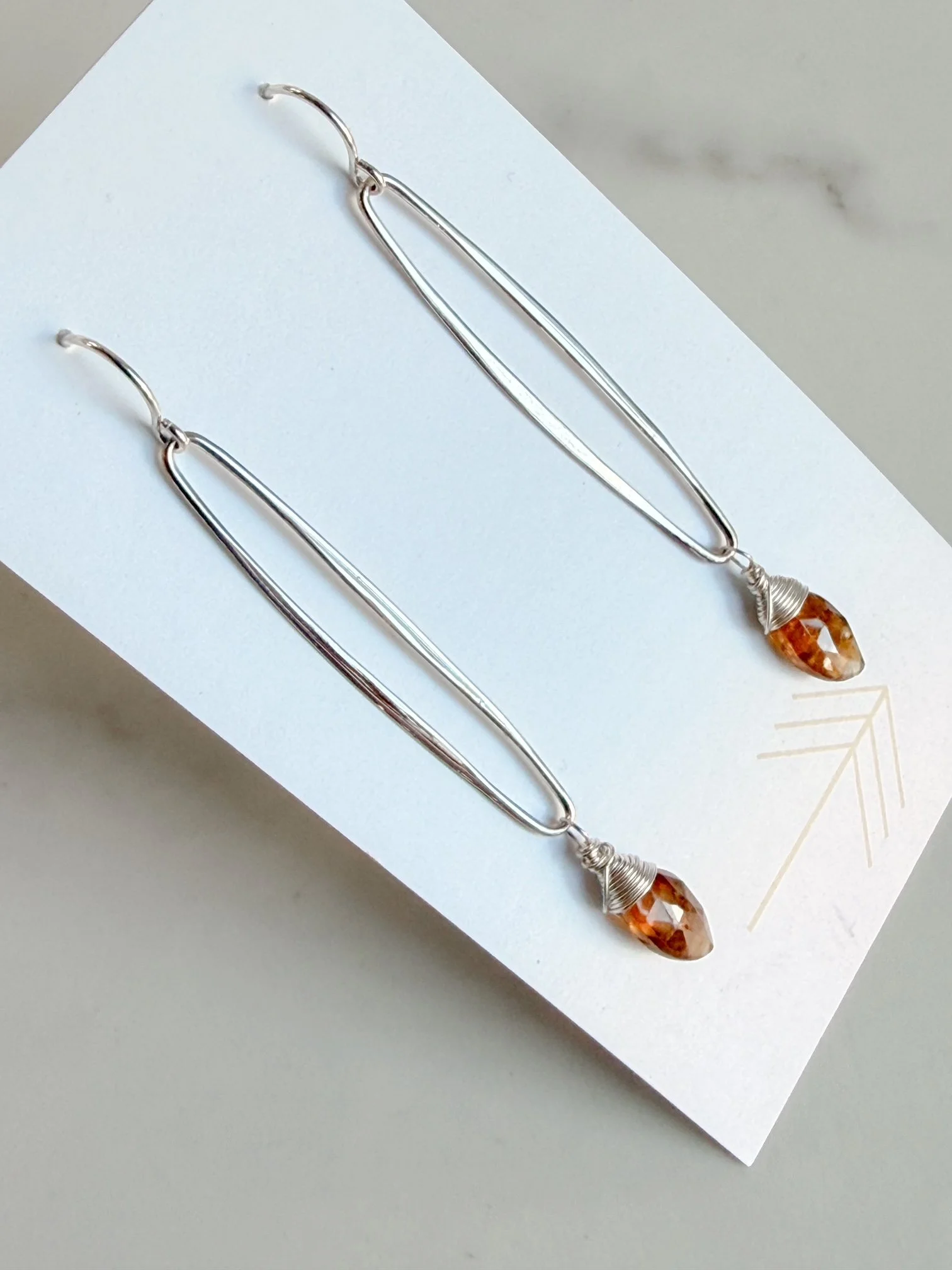 Large Elongated Oval Earrings
