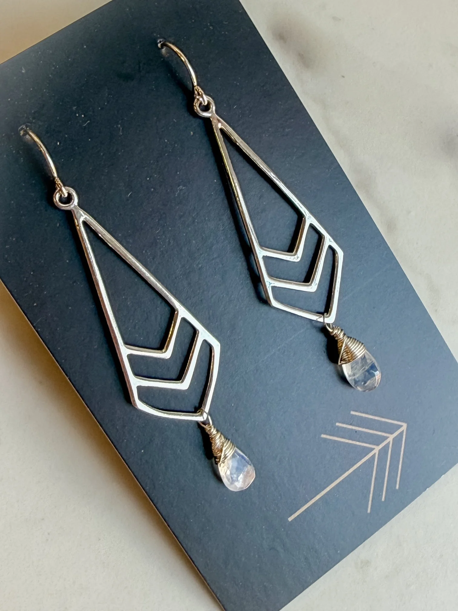 Geometric Kite Gemstone Earrings