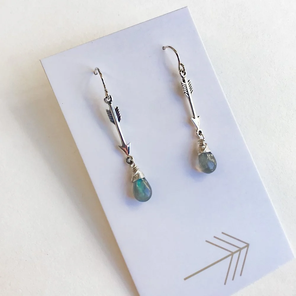 Arrow Gemstone Earrings