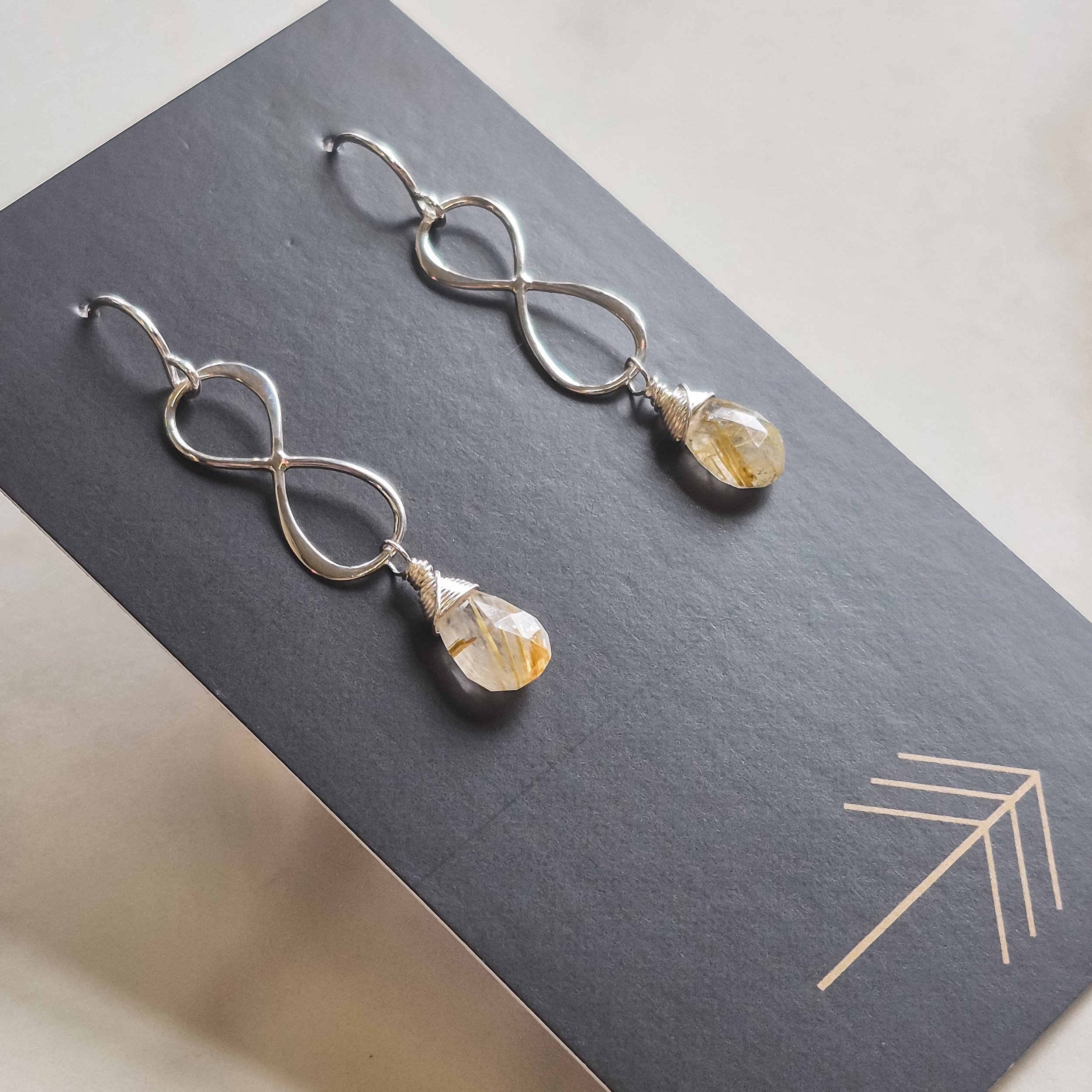Silver Infinity Gemstone Earrings