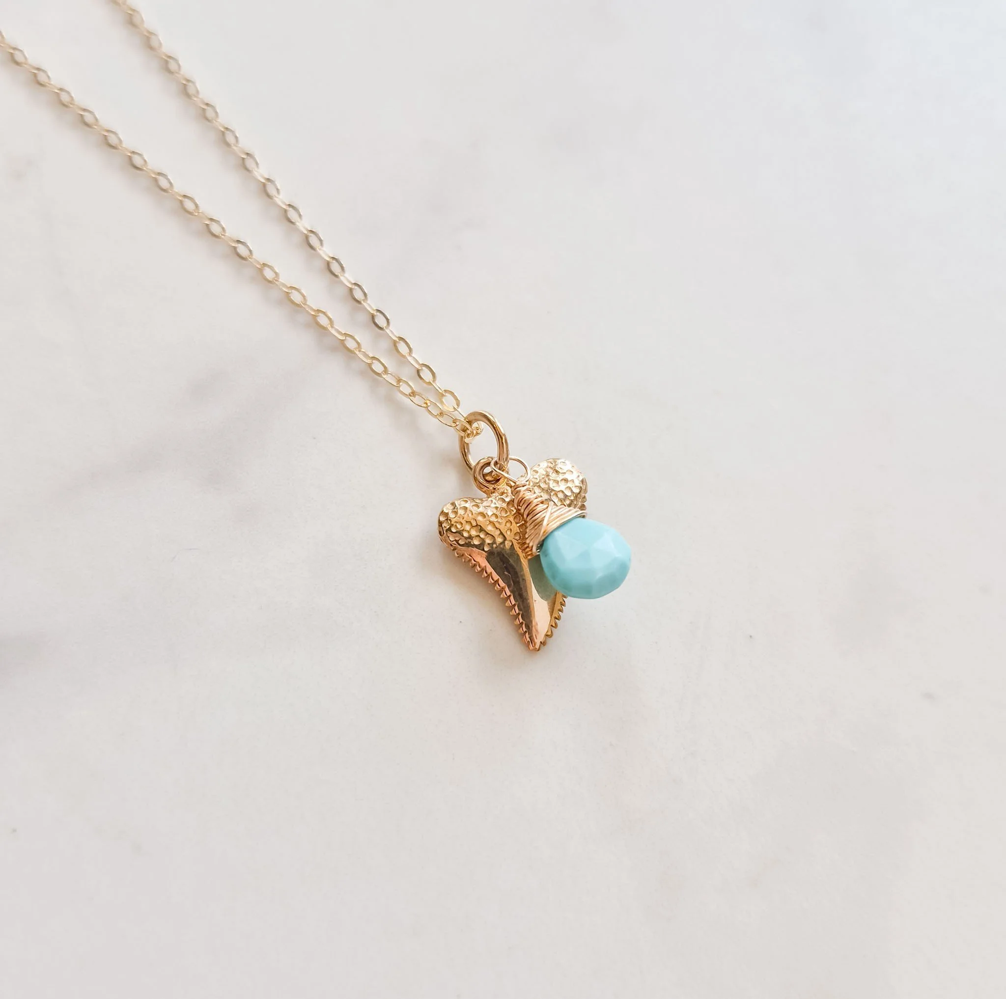 Gemstone Shark Tooth Necklace