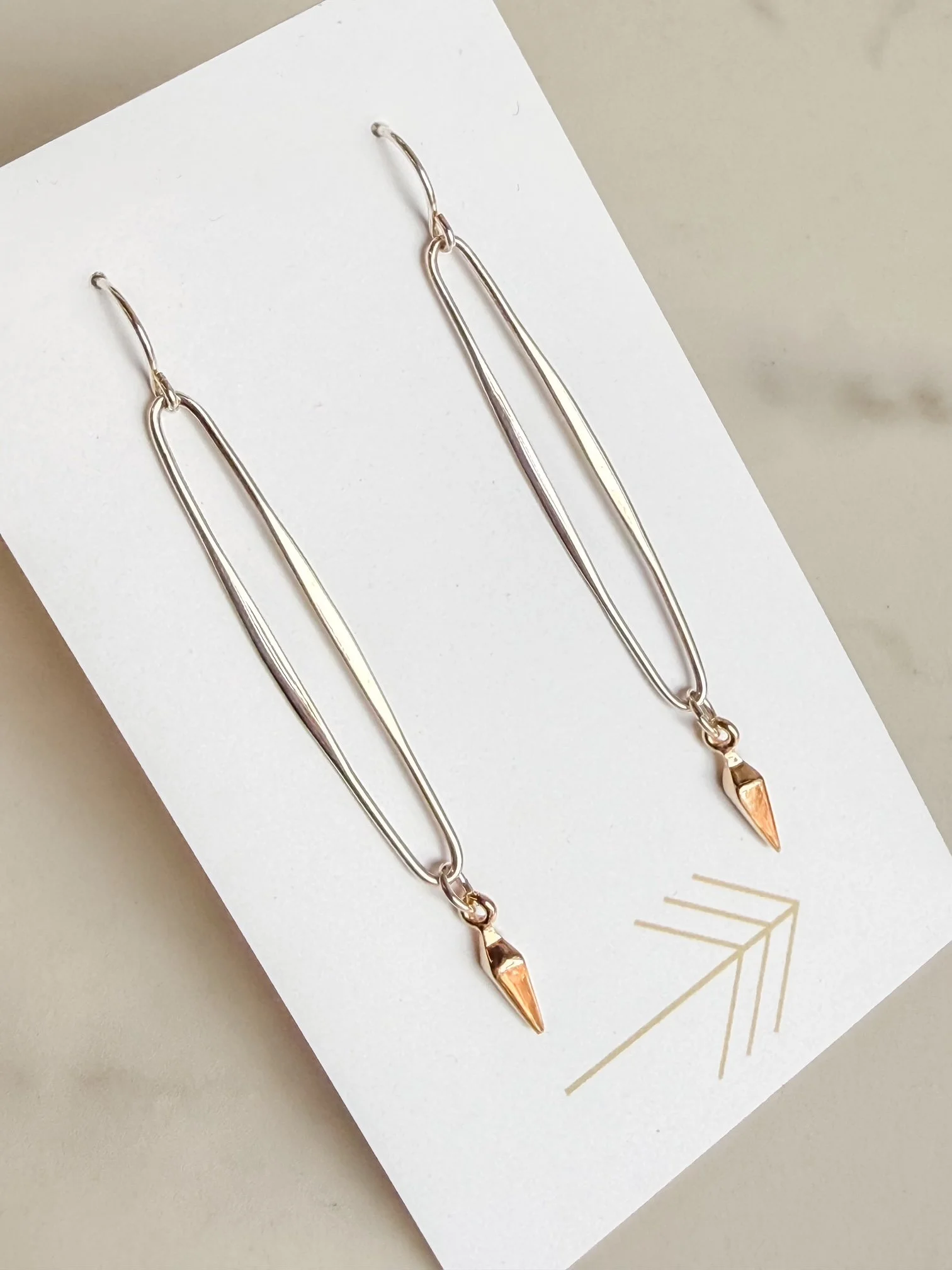 Dagger and Elongated Oval (LG) Earrings