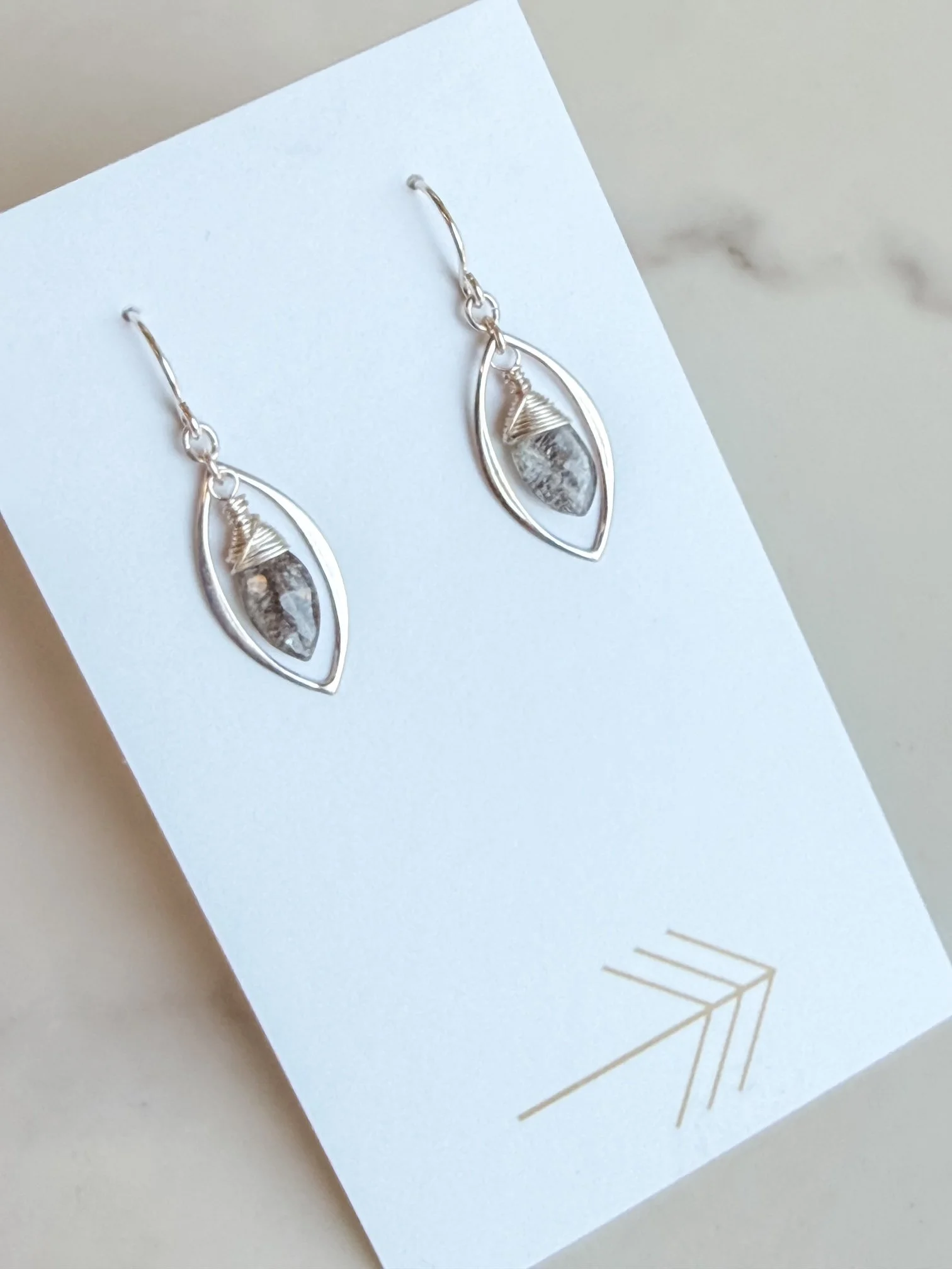 Silver Marquis Gemstone Earring (Small)