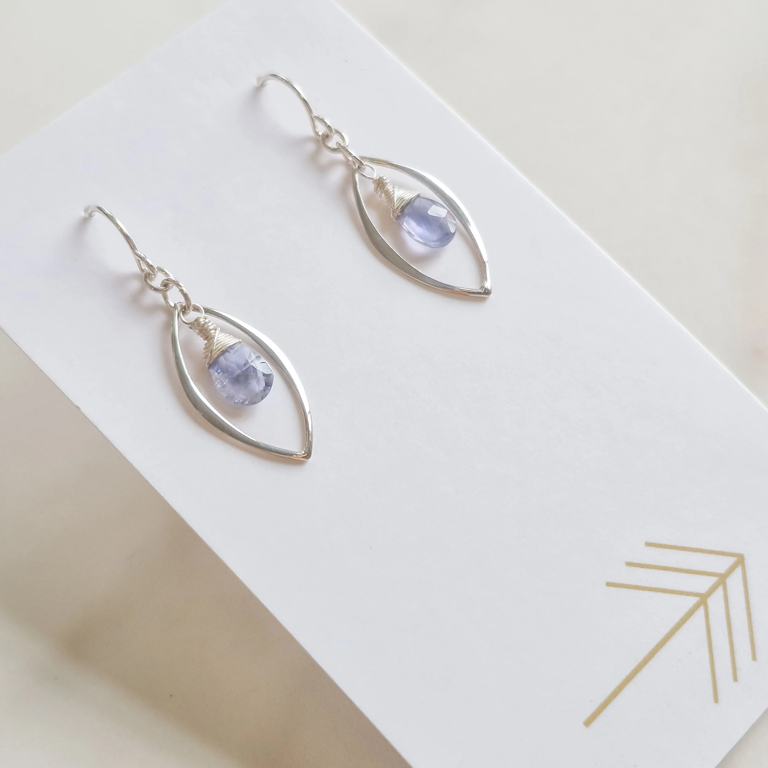 Silver Marquis Gemstone Earring (Small)