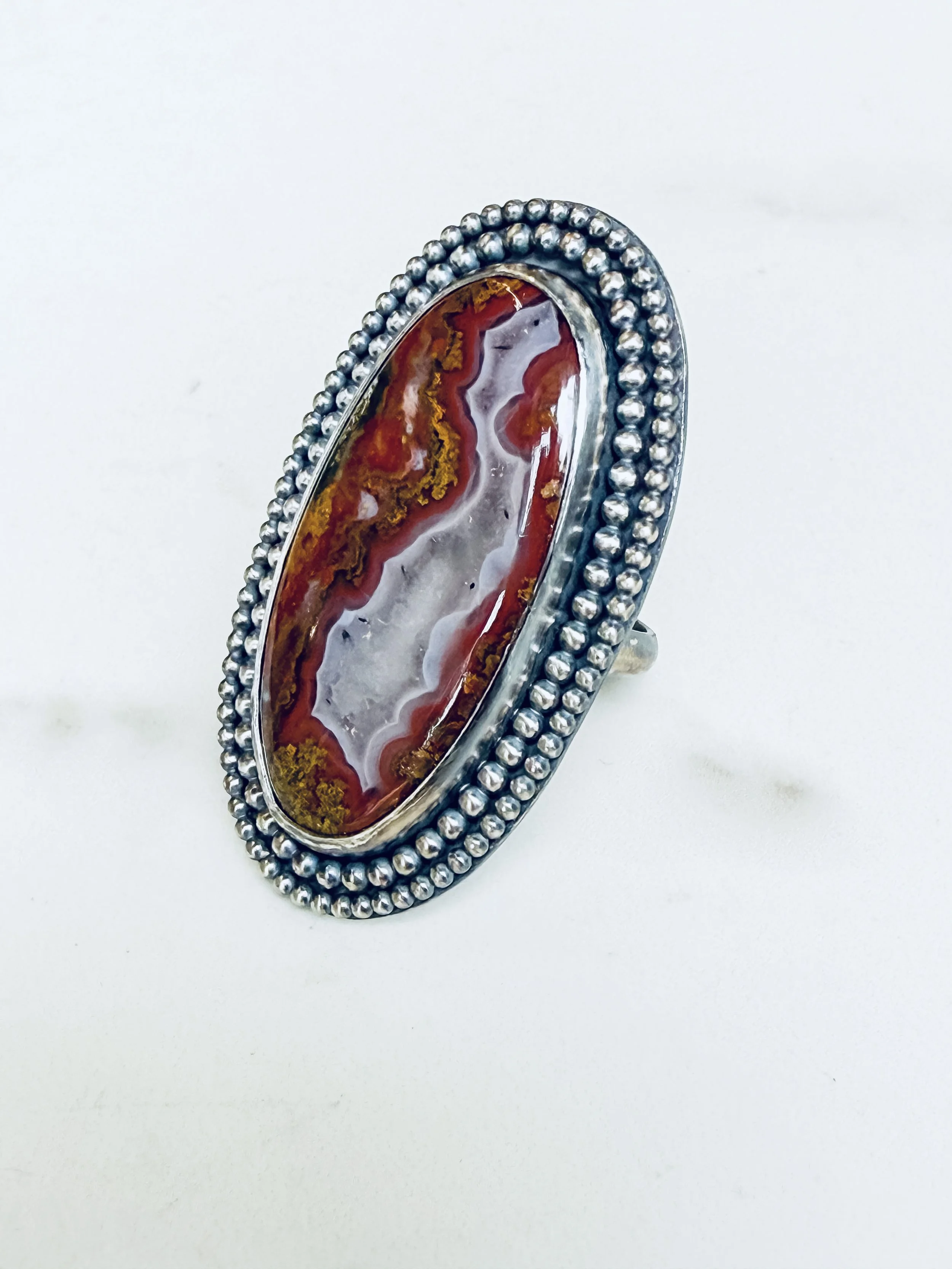 Moroccan Seam Agate Ring