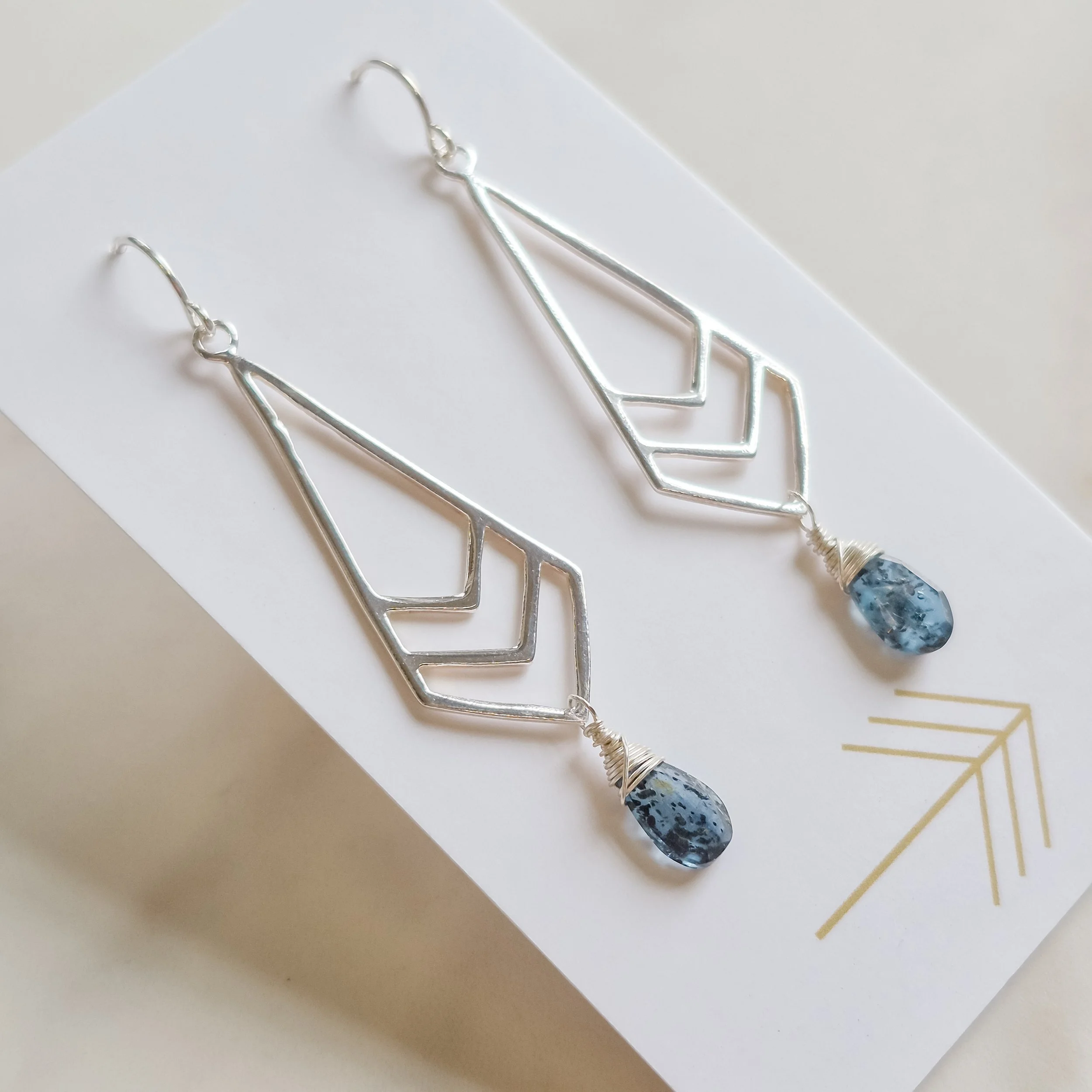 Geometric Kite Gemstone Earrings