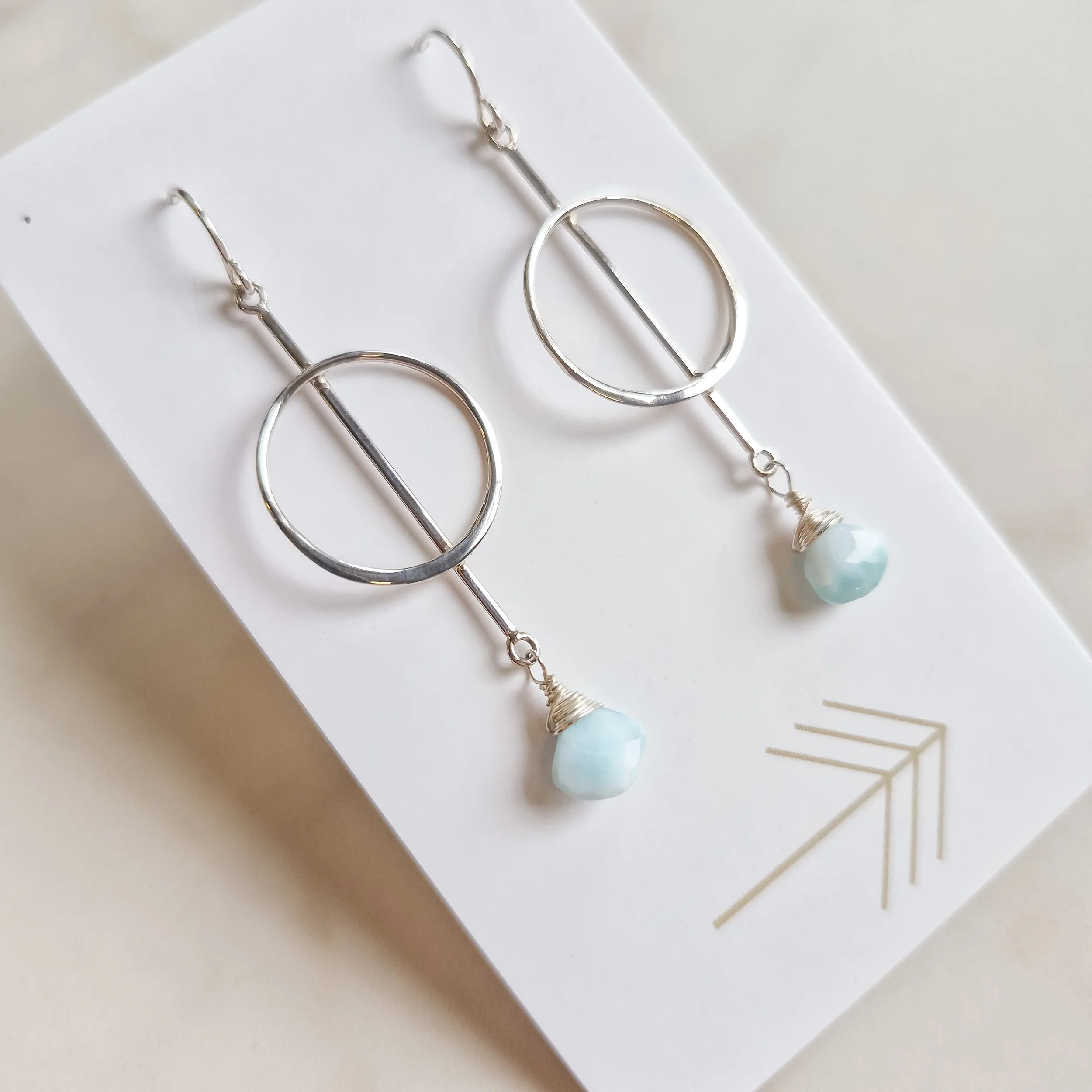 Hoop and Bar Gemstone Earrings