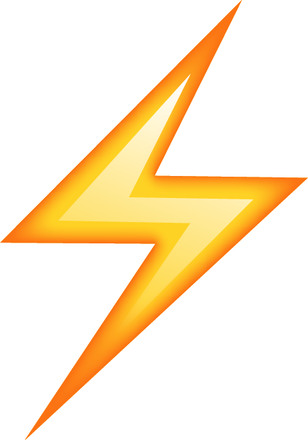Orange lightning bolt symbol on a black background.