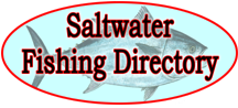 Saltwater Fishing Directory logo with red, white, and blue colors