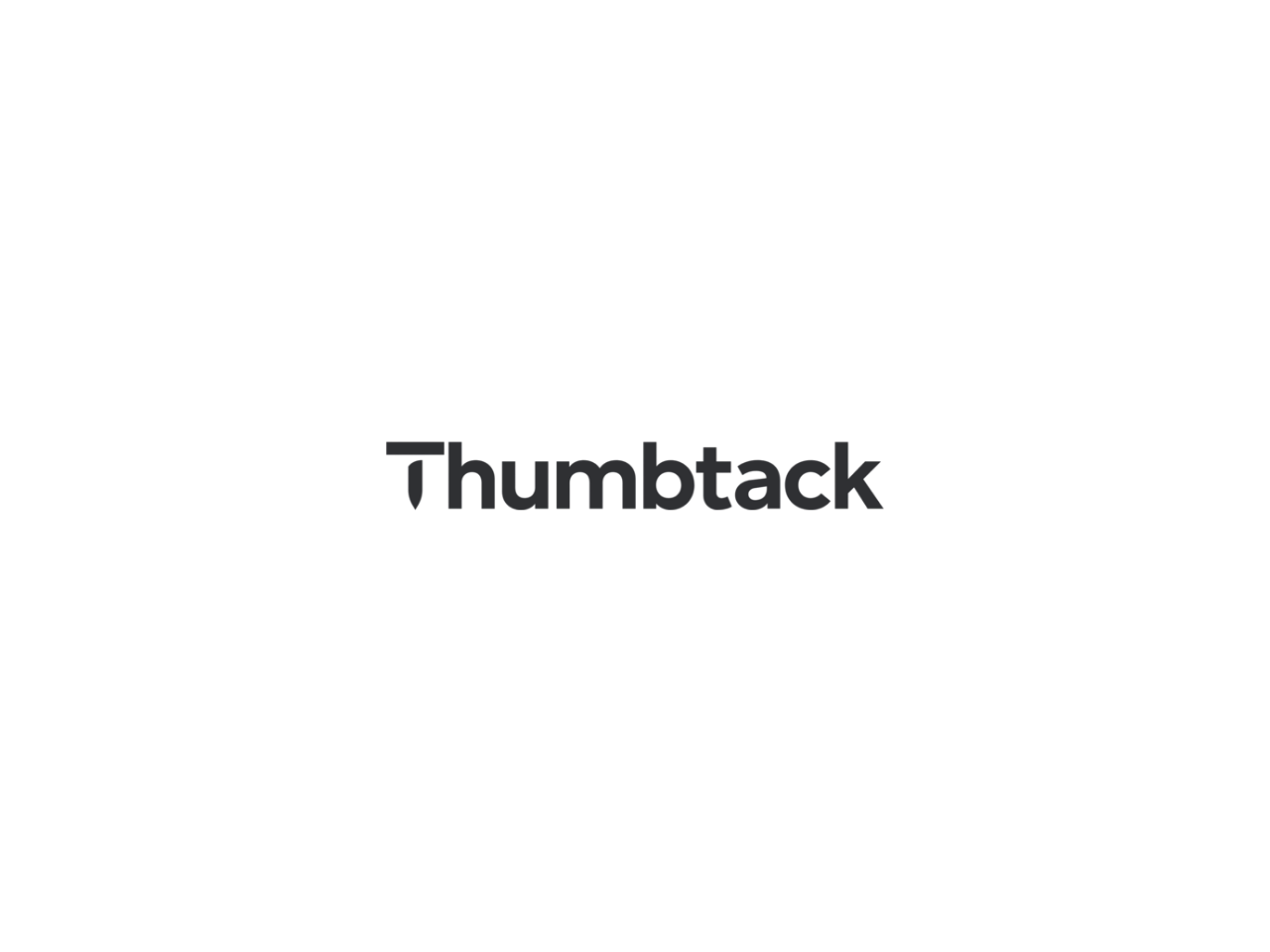 Black background with the word 'Thumbtack' in gray text at the bottom center.