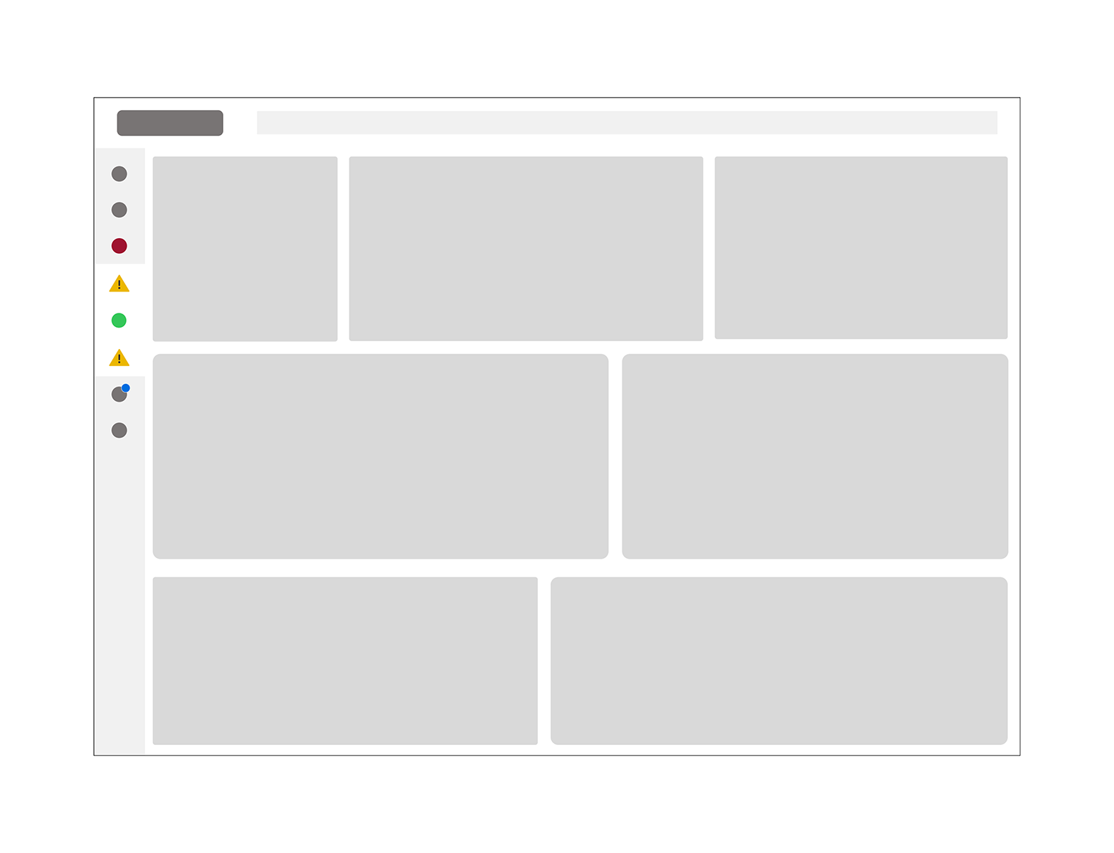 Modular dashboard architecture separating high-priority system summaries from expandable analytical views.