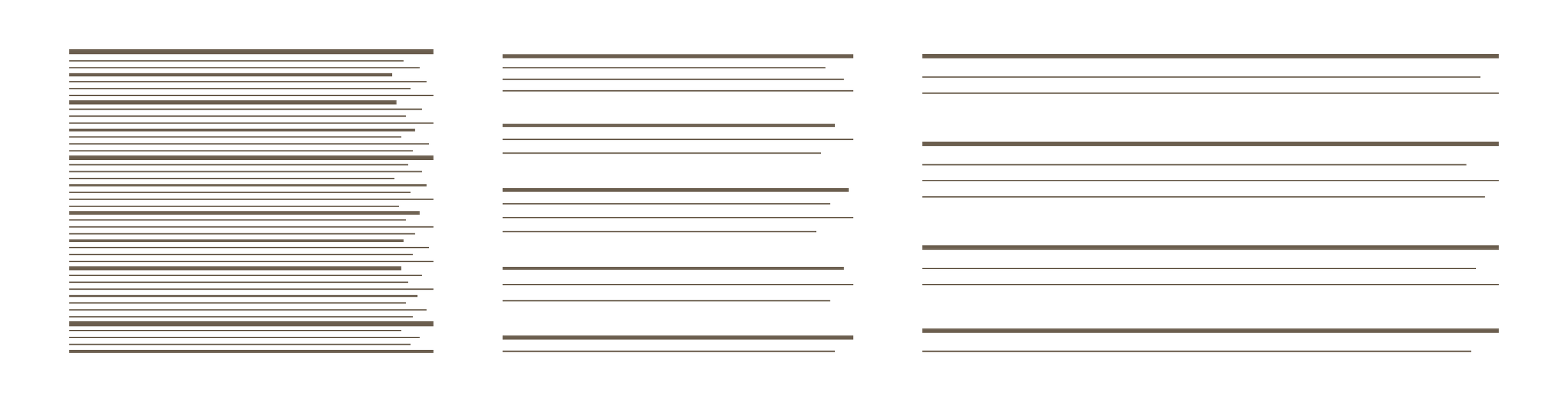 Abstract line illustration showing dense, tightly packed horizontal lines of varying weights on the left - representing complex governance documentation gradually reorganising into distinct sections on the right.