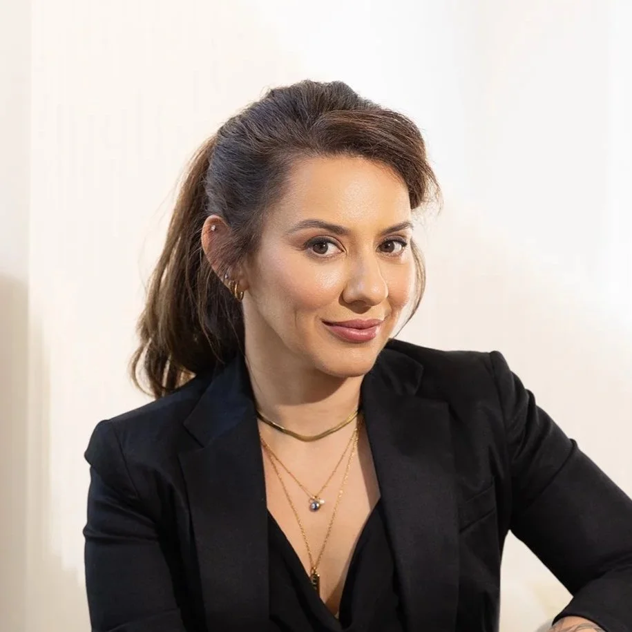 Paula Deanna, Product and Experience Lead specialising in complex digital platforms. Portrait and contact details on neutral gradient background.