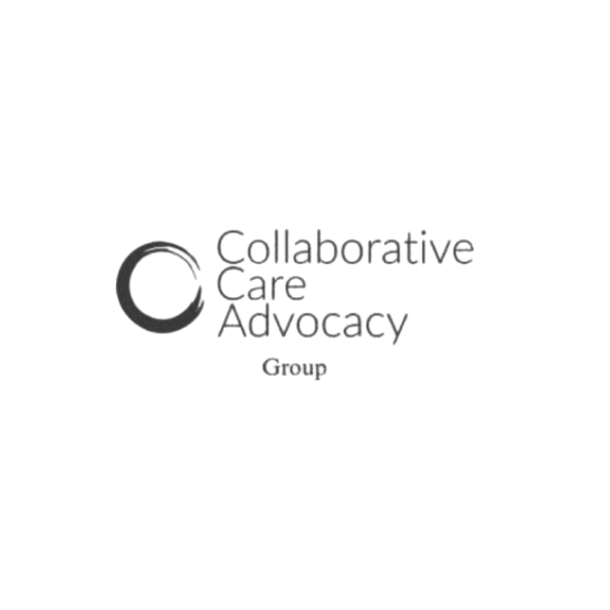 Logo for Collaborative Care Advocacy with a stylized circular design and text.