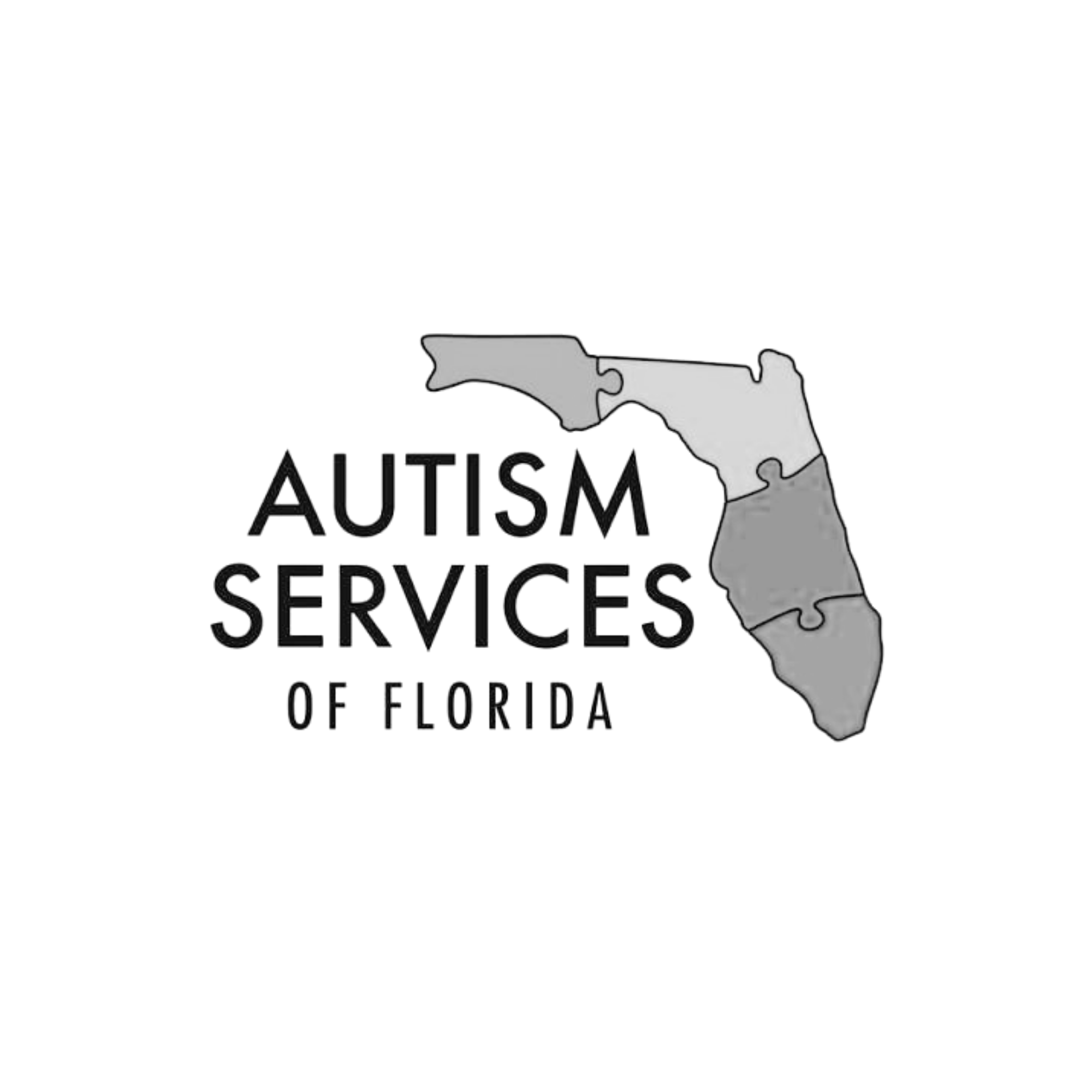Black outline of the state of Florida with a puzzle piece highlighting the city of Gainesville, and text stating 'Artist, Gainesville, Florida, Services'.