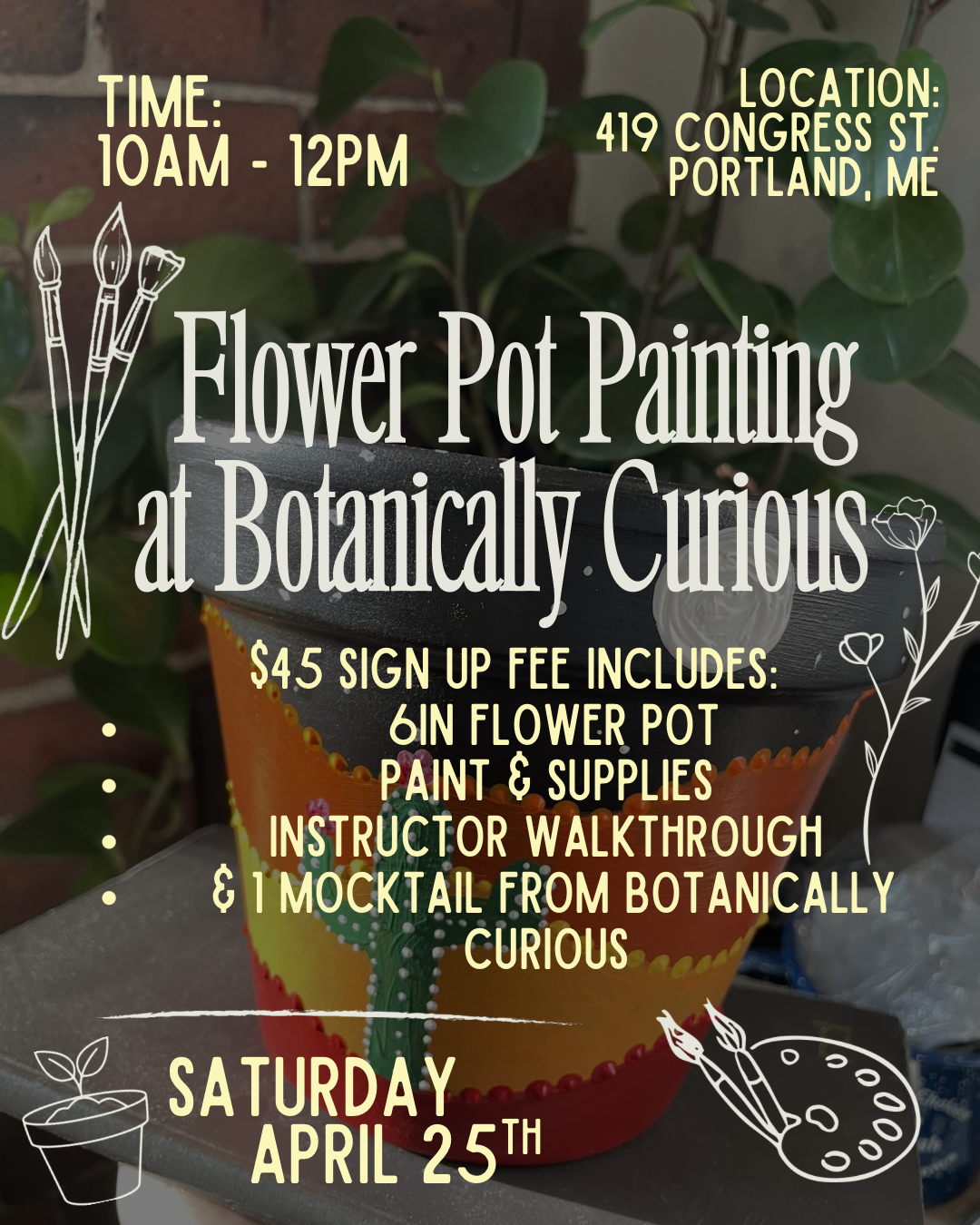 Flower Pot Painting Class @ Botanically Curious