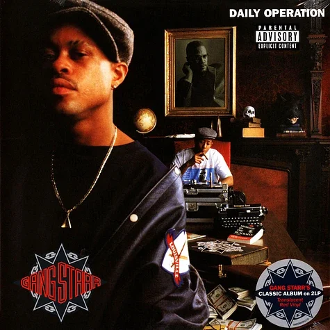 Album cover featuring a young man with a serious expression, wearing a cap and a chain, in a room with a DJ setup, a framed picture on the wall, and various records and equipment.