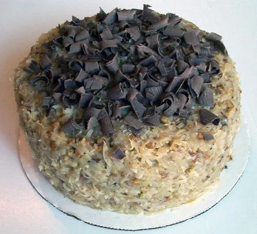 GERMAN CHOCOLATE CAKE We top three layers of sweet chocolate cake with a frosting featuring coconut and pecans.