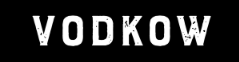 Text reading 'VODKOW' in bold white letters with a black background